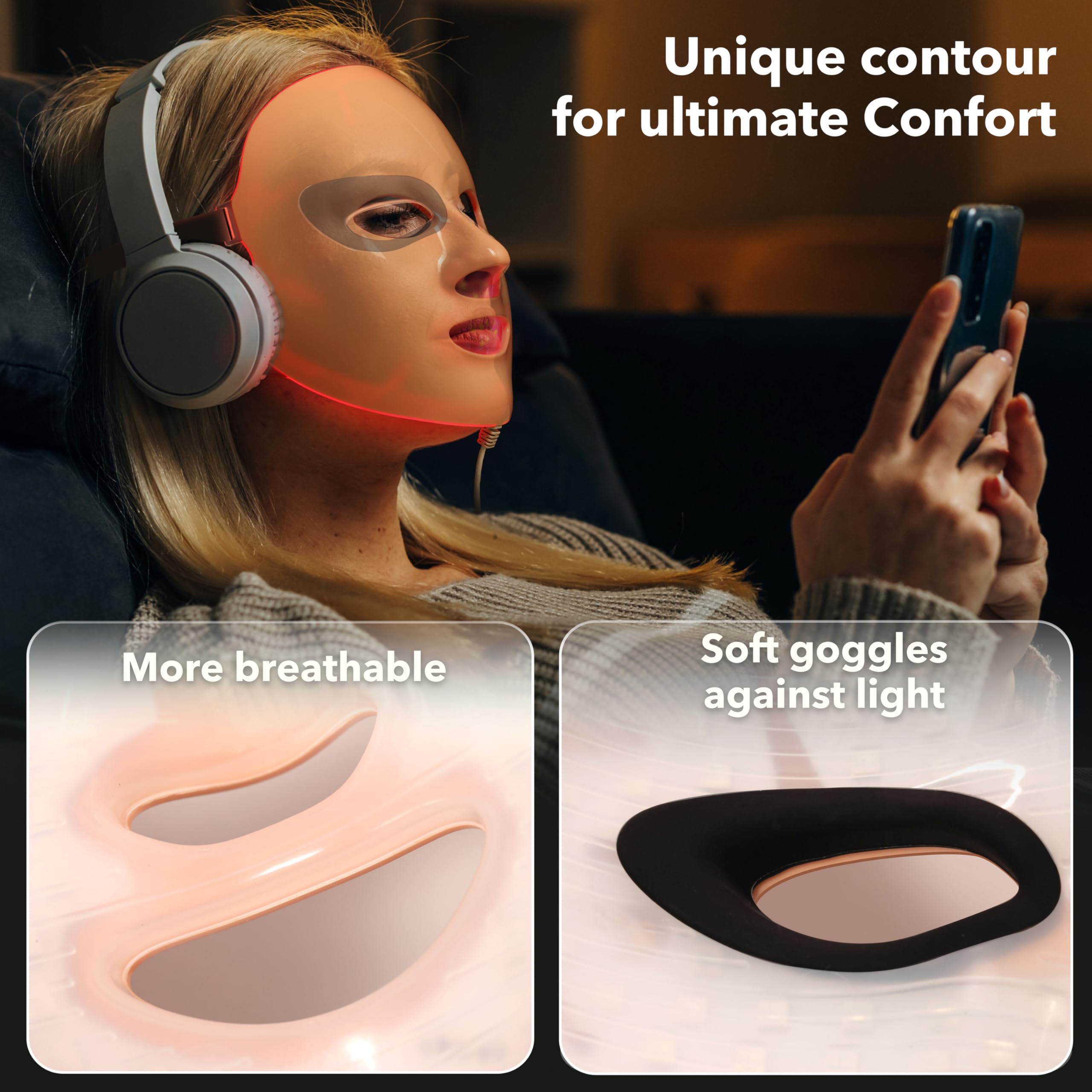 NEWKEY Red Light Therapy Mask for Face Wrinkles & Anti-Aging - 7 Color LED Photon Light Therapy Facial Mask with Adjustable Strap - 20 Minute Treatment for Skin Rejuvenation - Perfect for Home Spa & Skincare Routine