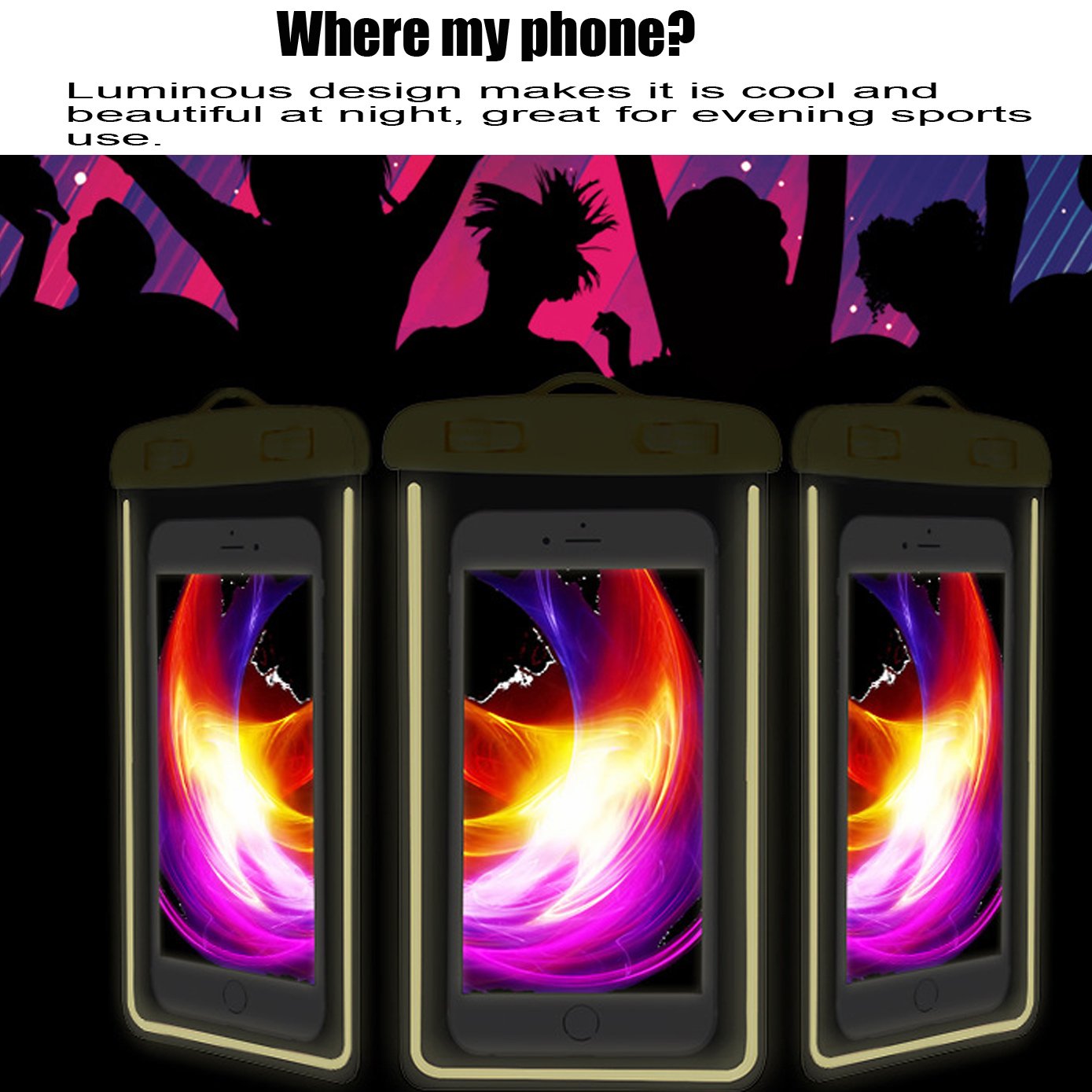 3 Pack Waterproof Phone Pouch - Universal Dry Bag for Phones Up to 5.8 Inch - Perfect for Swimming, Beach, Kayaking & Outdoor Activities