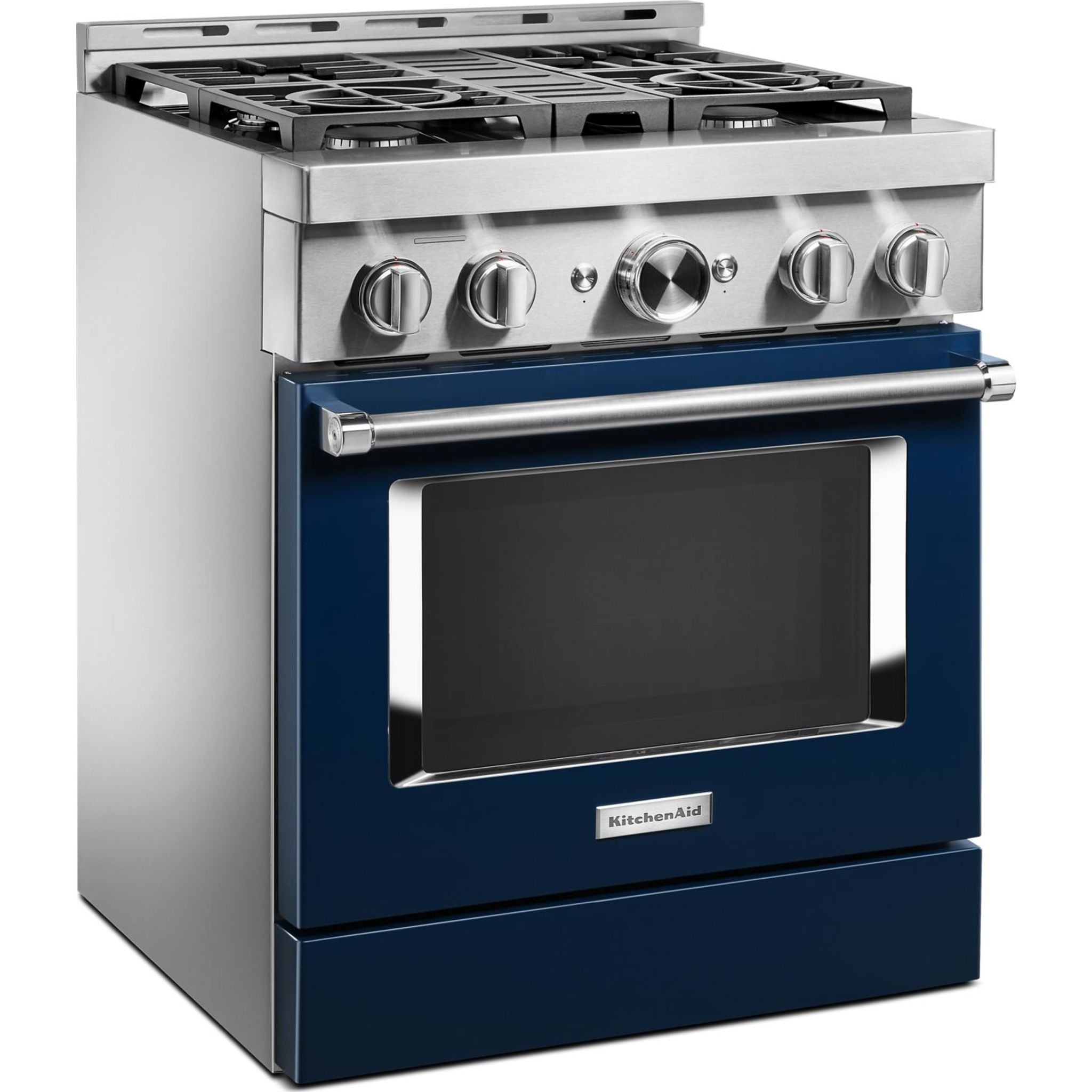 KitchenAid KFGC500JIB 30 Inch 5-Burner Gas Range Stove in Ink Blue - Professional Cooking for Home Chefs & Family Kitchens