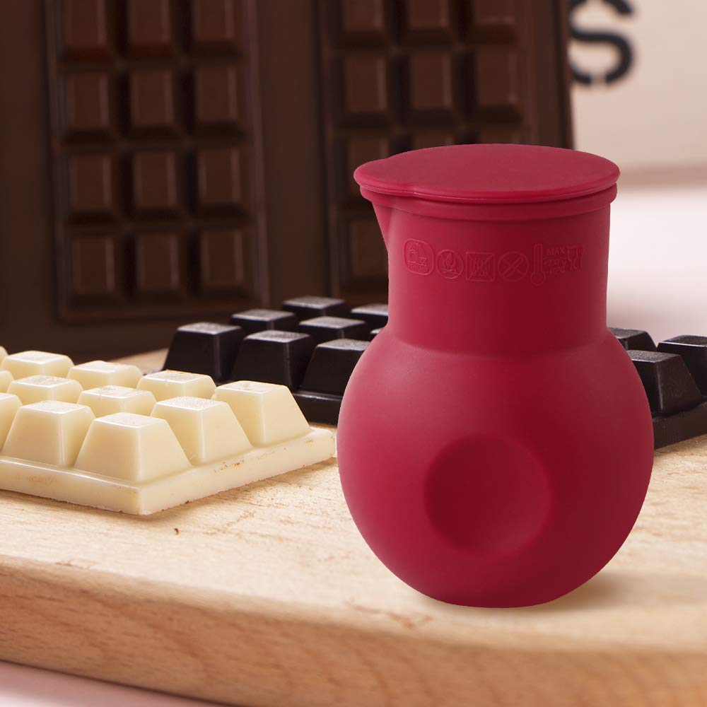 Webake Silicone Chocolate Making Set - 2pcs Chocolate Bar Molds & 2pcs Mini Chocolate Melting Pots for DIY Homemade Candies, Baking, Gifts & Party Treats