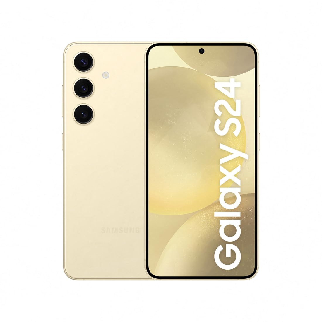 Samsung Galaxy S24 AI Smartphone - 8GB RAM 128GB Storage - 50MP Pro Camera - Long Lasting Battery - Amber Yellow - UK Version with 3-Year Warranty | Perfect for Photography, Gaming & Business Use