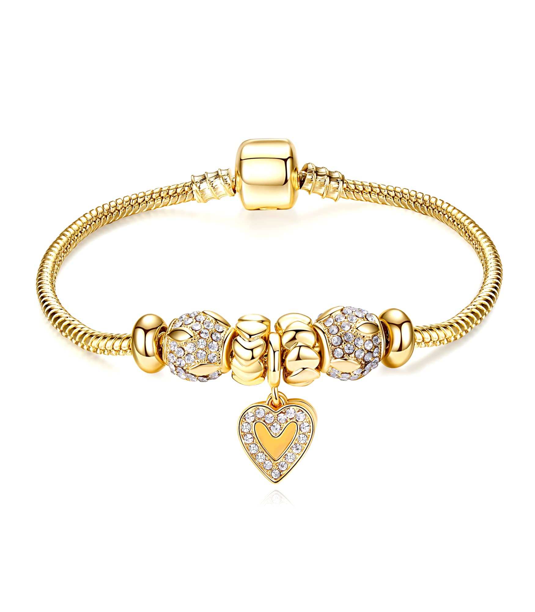 14K Gold Plated Charm Bracelet for Women - Elegant Adjustable Symbol Bracelet with Heart & Infinity Charms - Perfect Gift for Mother's Day, Birthday, Anniversary - Ideal for Casual Wear, Date Nights & Special Occasions