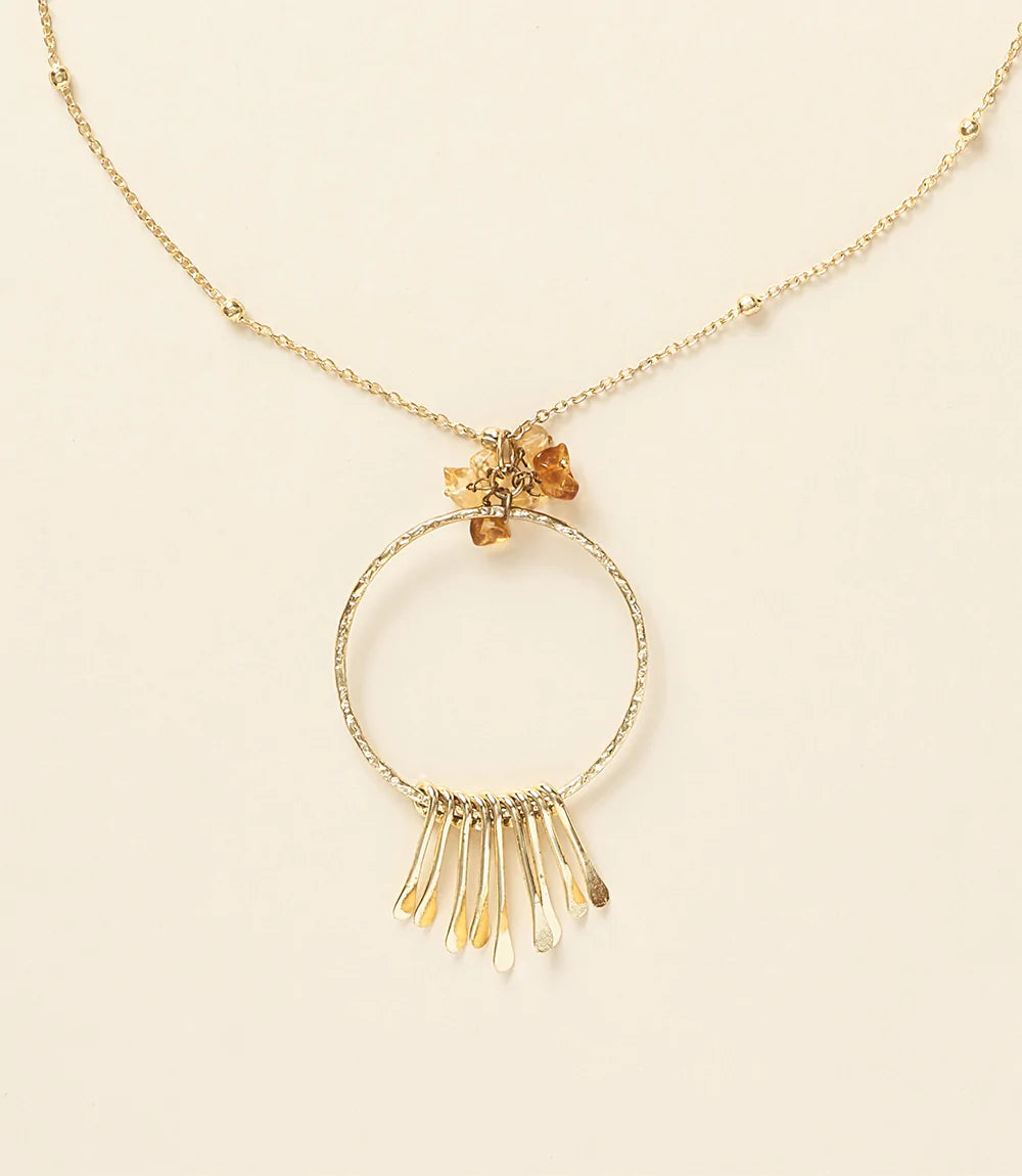 Stylish Ridhi Citrine & Sunstone Fringe Necklace for Women | Boho Chic Jewelry | Perfect for Parties, Weddings & Everyday Wear