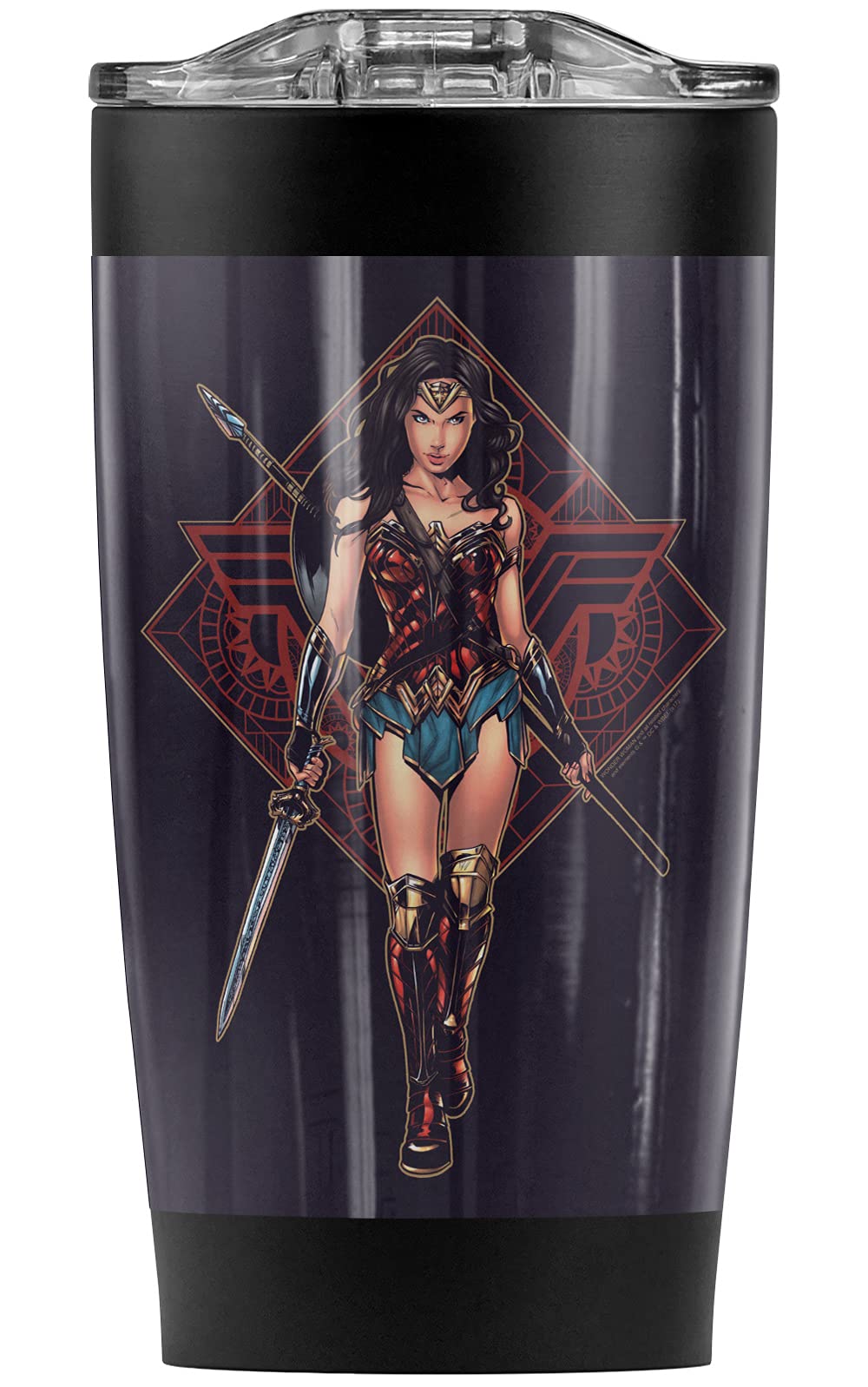 Wonder Woman Movie Stainless Steel Tumbler 20oz - Vacuum Insulated Travel Mug with Leakproof Lid | Keeps Drinks Hot/Cold for Hours | Perfect for Coffee, Tea & Iced Beverages at Work, Gym or Outdoor Adventures