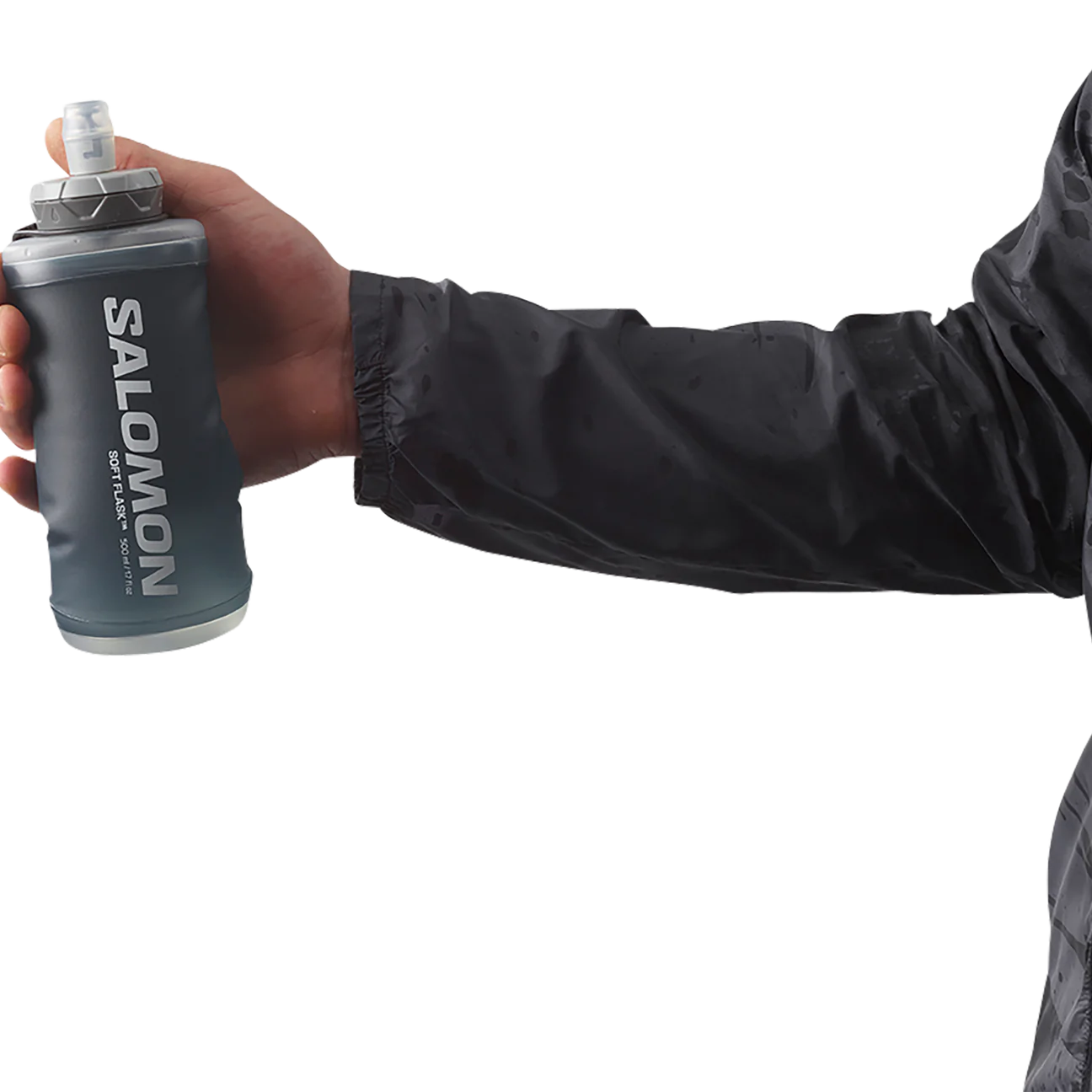 Salomon Active Handheld 500ML 17OZ Water Bottle - Lightweight BPA-Free Hydration Flask for Running, Hiking & Outdoor Sports - CAP42
