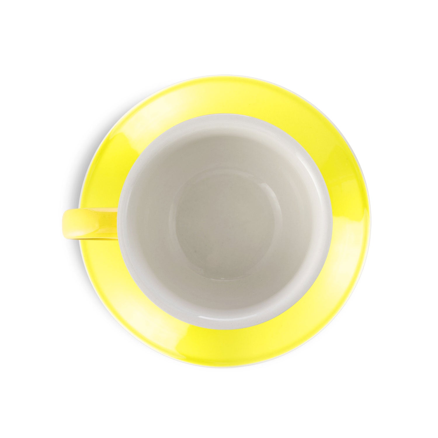 Premium Espresso Porcelain Latte Cup & Saucer Set - 12oz (355ml) Yellow - Perfect for Coffee Shops, Home Brewing & Gift Giving