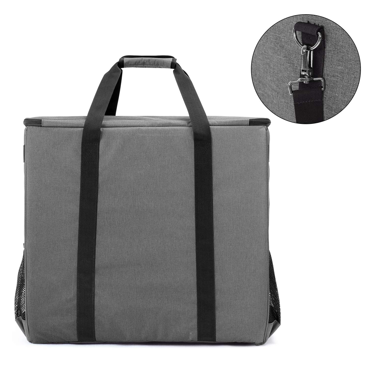 CURMIO Grey Desktop Computer Travel Bag - Durable Carrying Case for PC Tower, Keyboard, Cables & Mouse | Perfect for Office, Gaming Setup & LAN Parties