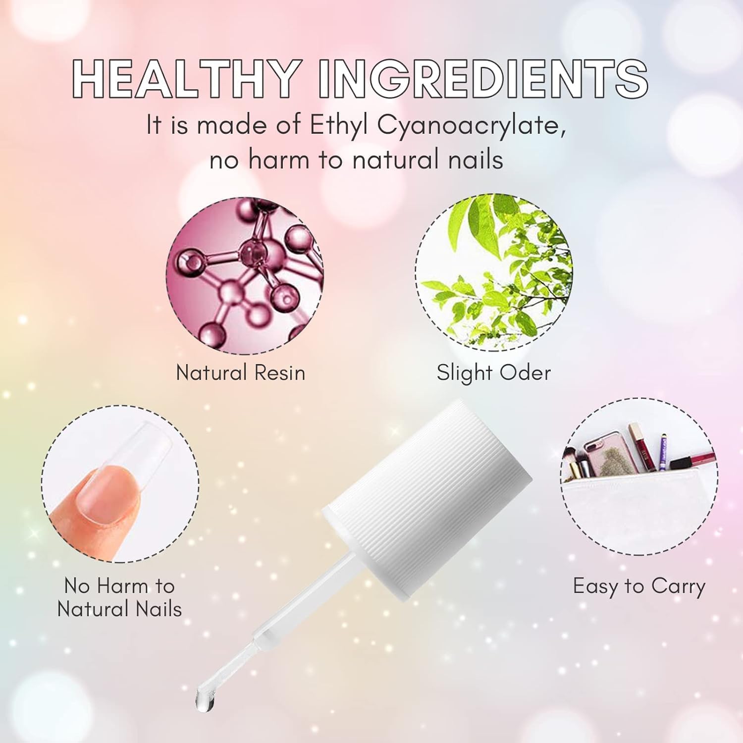 Cosluxe Brush On Nail Glue - Strong Adhesive for Artificial & Fake Nails (10g) - Safe for Natural Nails - Perfect for Women & Girls - Salon Quality Nail Glue for Acrylics, Tips & Extensions