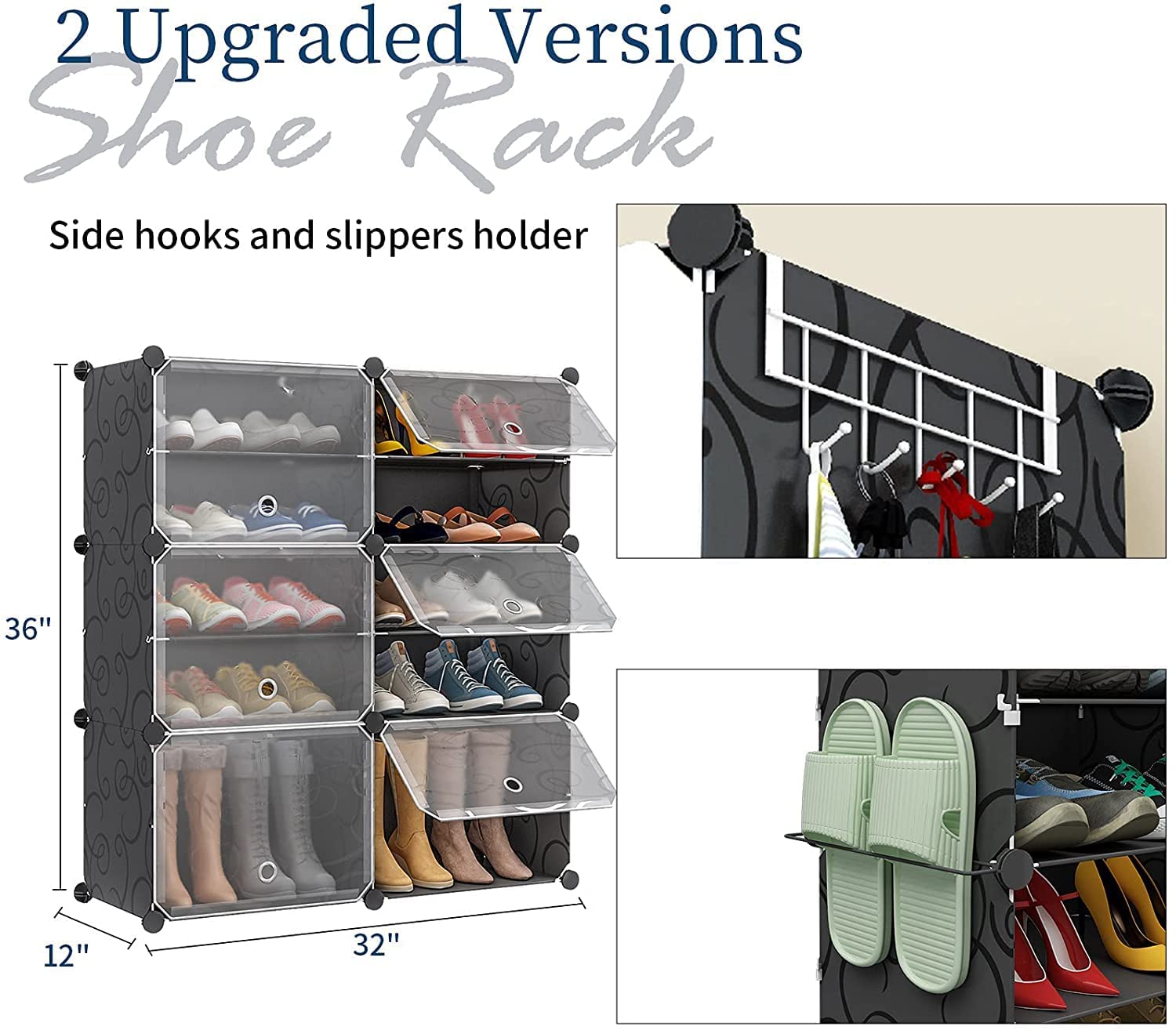 KOUSI 48 Pair Expandable Shoe Rack Organizer - Portable Shoe Storage Tower Shelf Cabinet Stand for Heels, Boots & Sneakers | Space-Saving Closet & Entryway Organization Solution