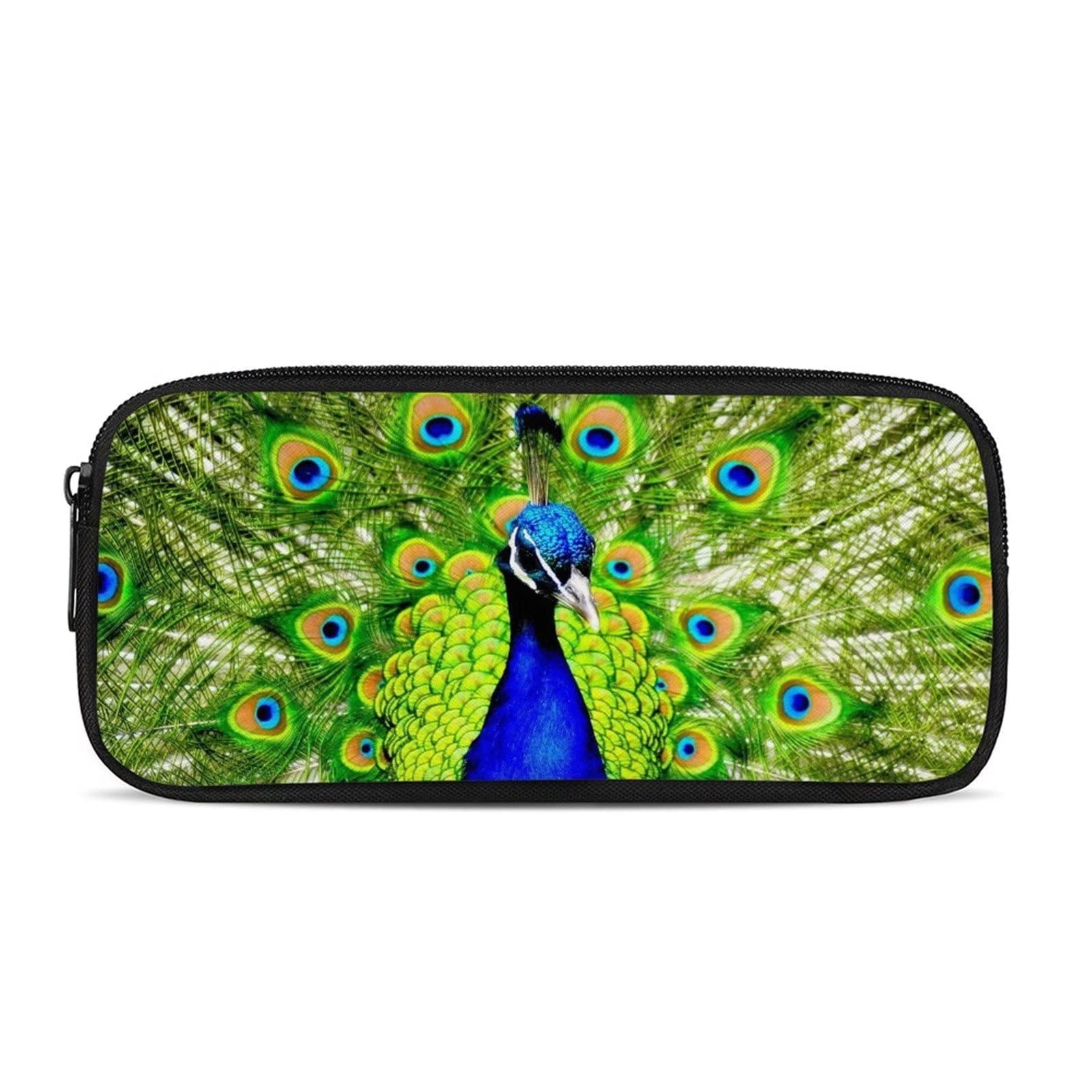 SEANATIVE Peacock Print Pencil Case for School & Office - Cute Animal Design Pen Pouch, Makeup Storage Bag for Girls & Women - Perfect for Backpack Organization, Travel & Gift Giving