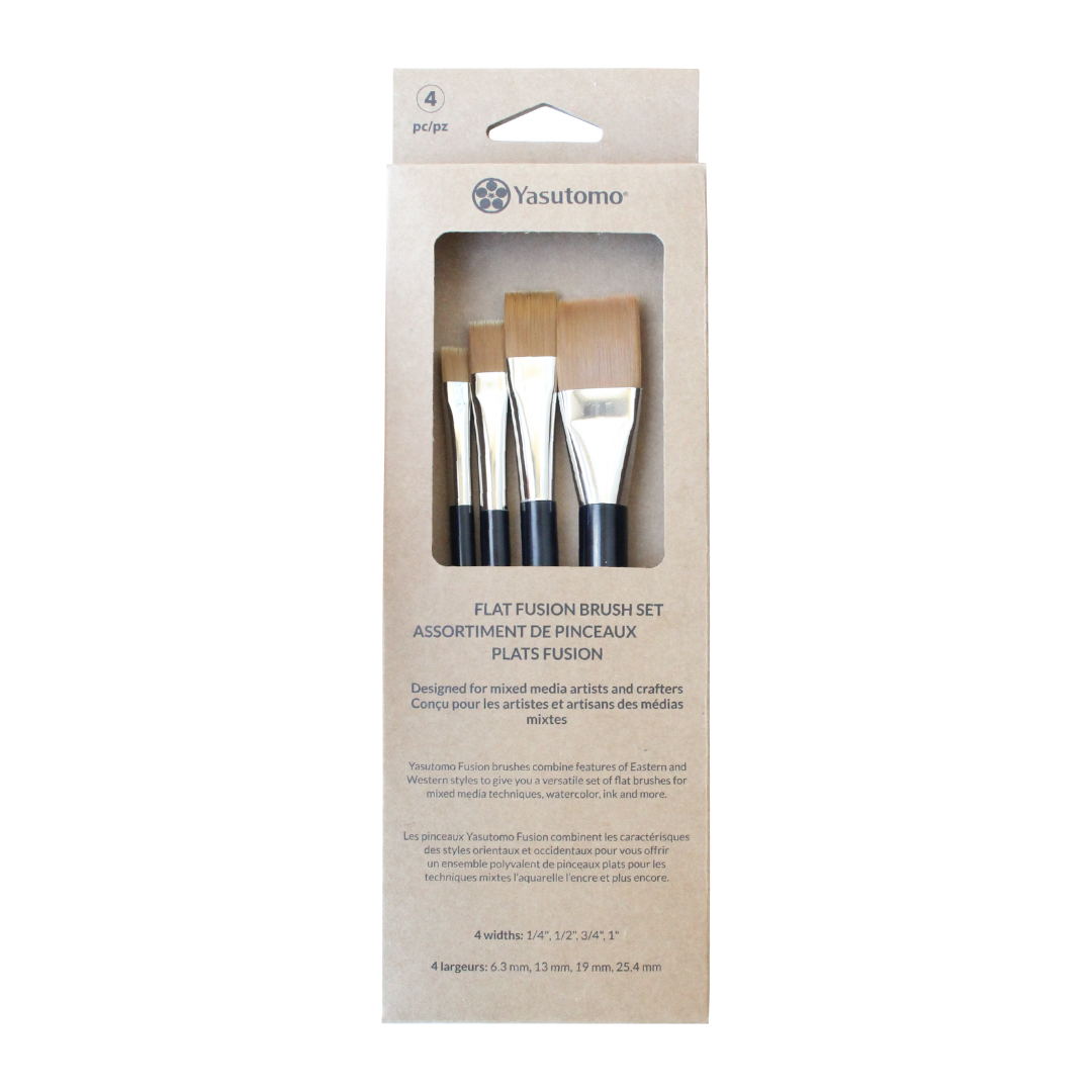 Flat Fusion Brush 4 Piece Set - Professional Makeup Brush Kit for Blending & Contouring (FS SET2) | Perfect for Everyday Makeup, Travel & Professional Use
