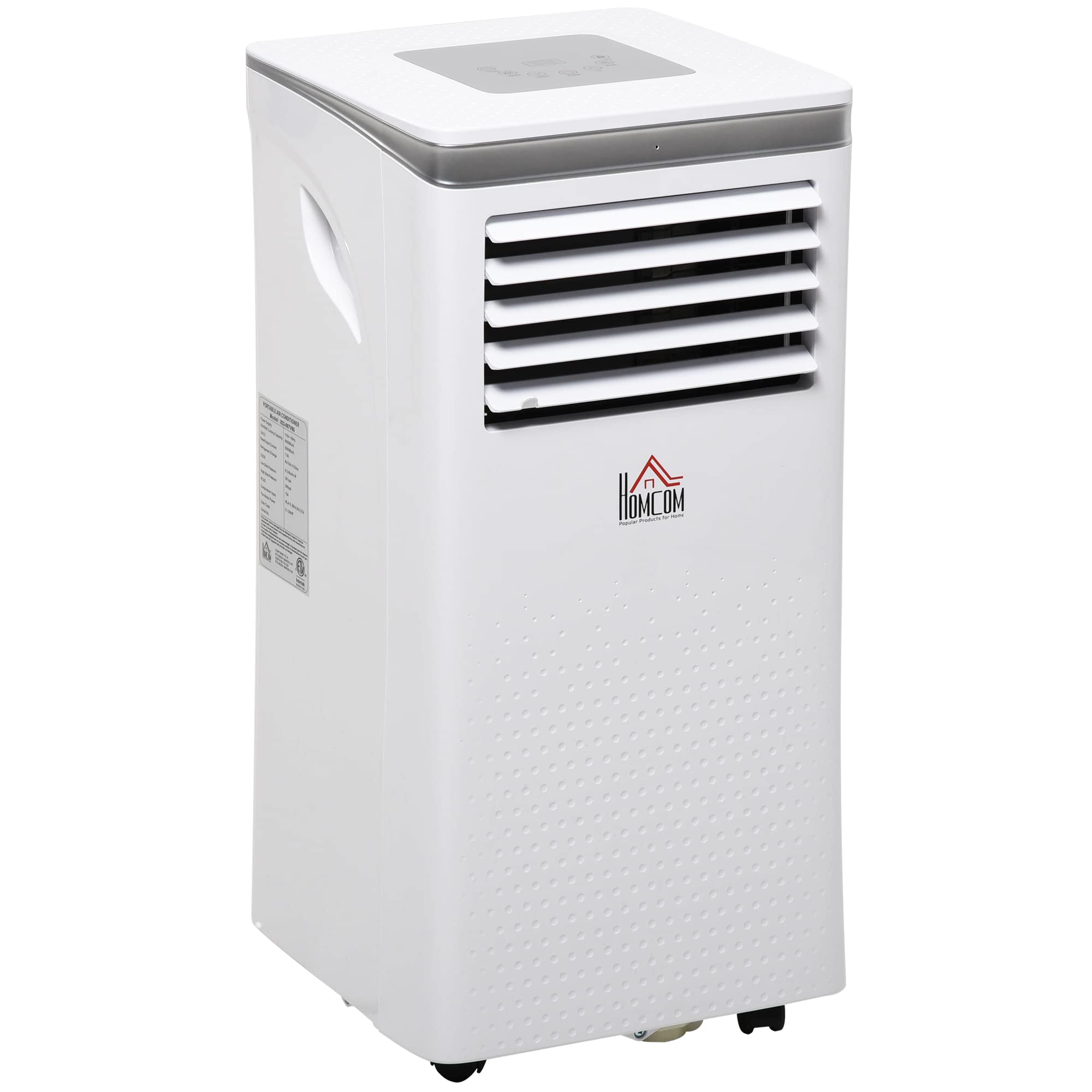 HOMCOM 10000 BTU Portable Air Conditioner with Remote Control - Home Office Cooling, Dehumidifier & Ventilator - White | Perfect for Bedrooms, Living Rooms & Small Spaces