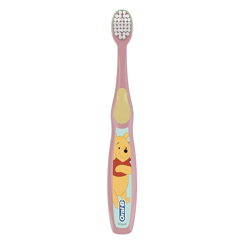 Oral-B Baby Manual Toothbrush with Winnie The Pooh Design - Soft Bristles for 0-2 Year Olds - Assorted Colors (Pack of 1) - Gentle Teeth Cleaning for Infants & Toddlers - Perfect for First Brushing Routine & Baby Dental Care