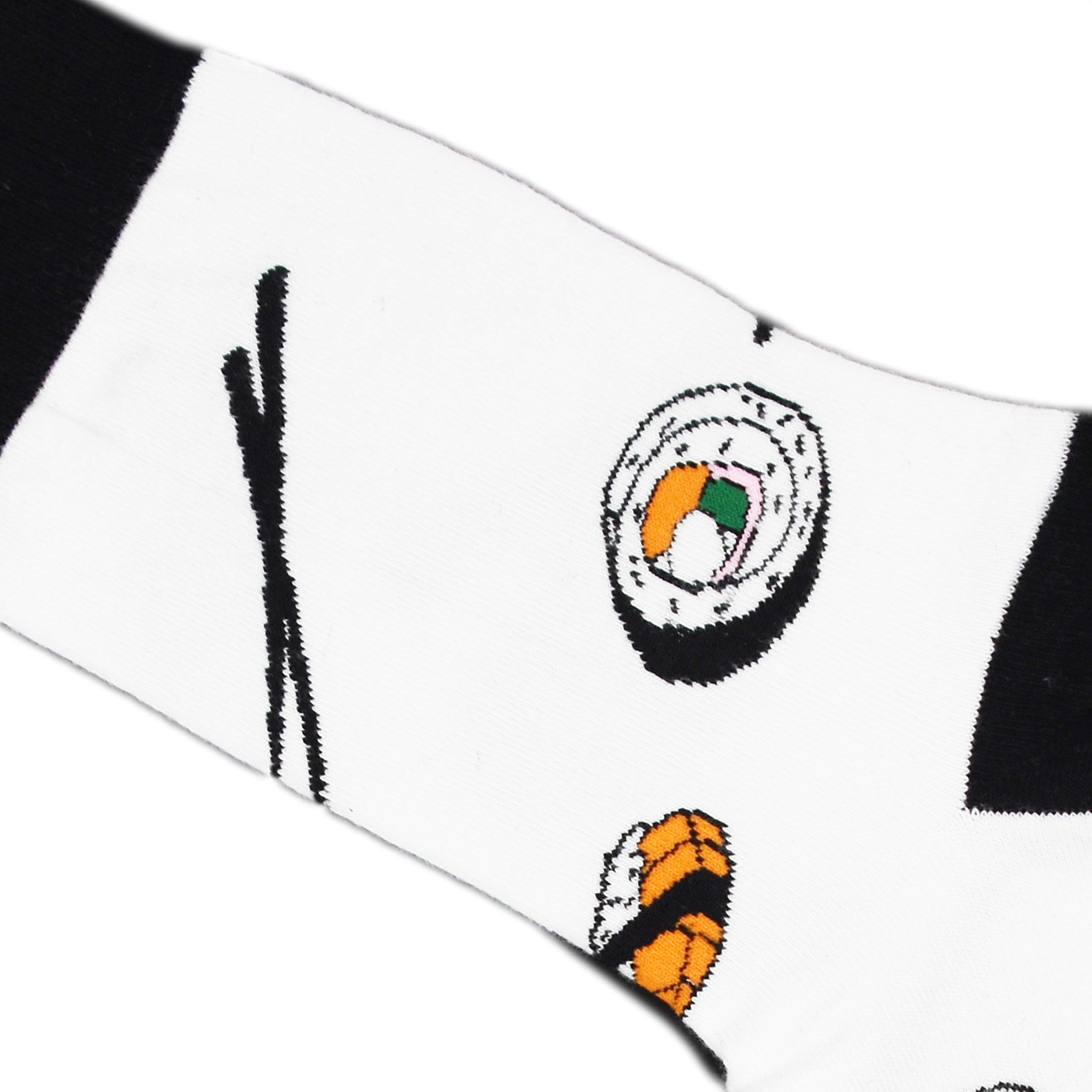 Fun Novelty Crew Socks for Men & Women - Sushi Graphic Print, Comfortable Large Size - Perfect for Cosplay, Gifts, and Everyday Wear