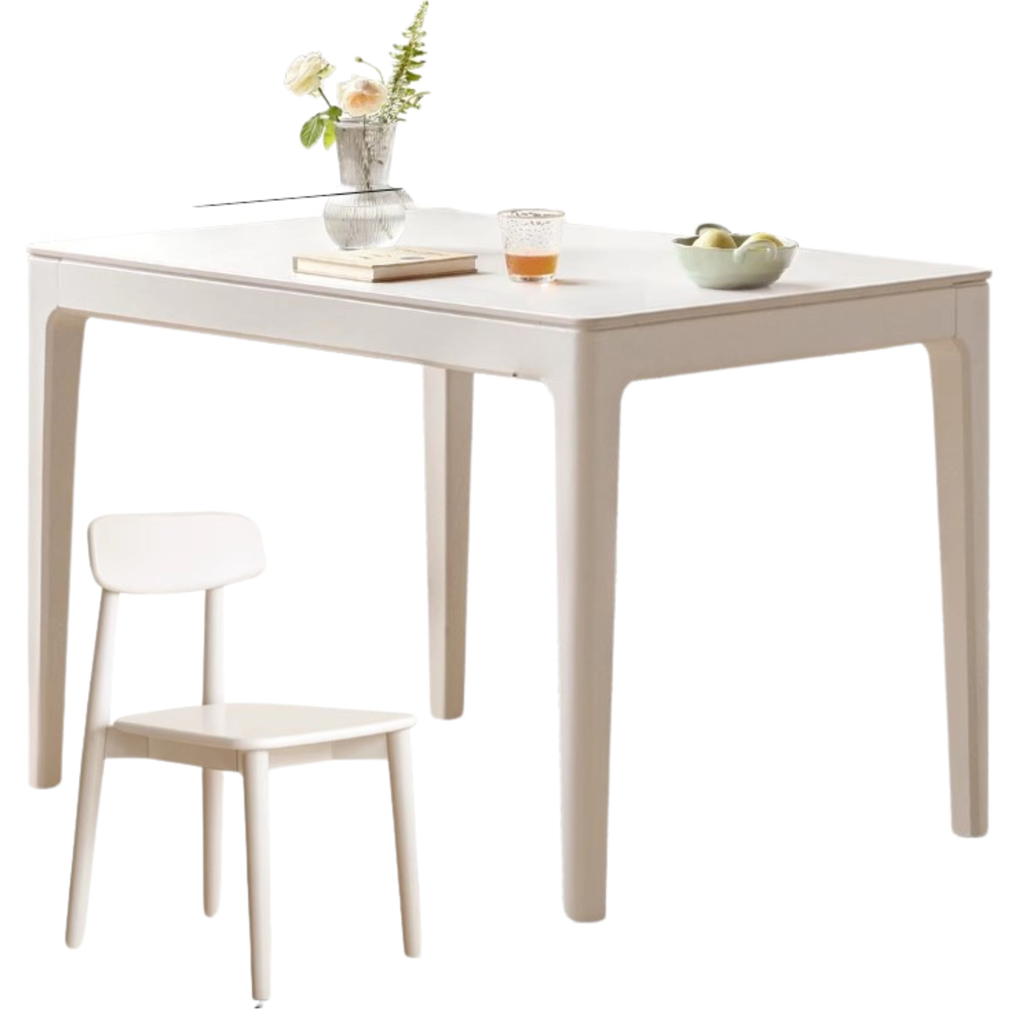 47.2x29.5x29.5 inch / 120x75x75cm / white color / Slate Dining Table + 4chairs