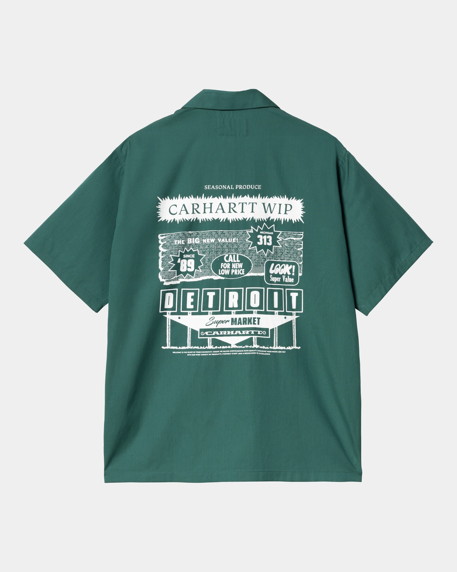 Premium Short Sleeve Deli Shirt for Men - Comfortable Cotton Blend Workwear (Rainforest Green/White) - Perfect for Restaurant Staff, Grocery Workers & Food Service Professionals