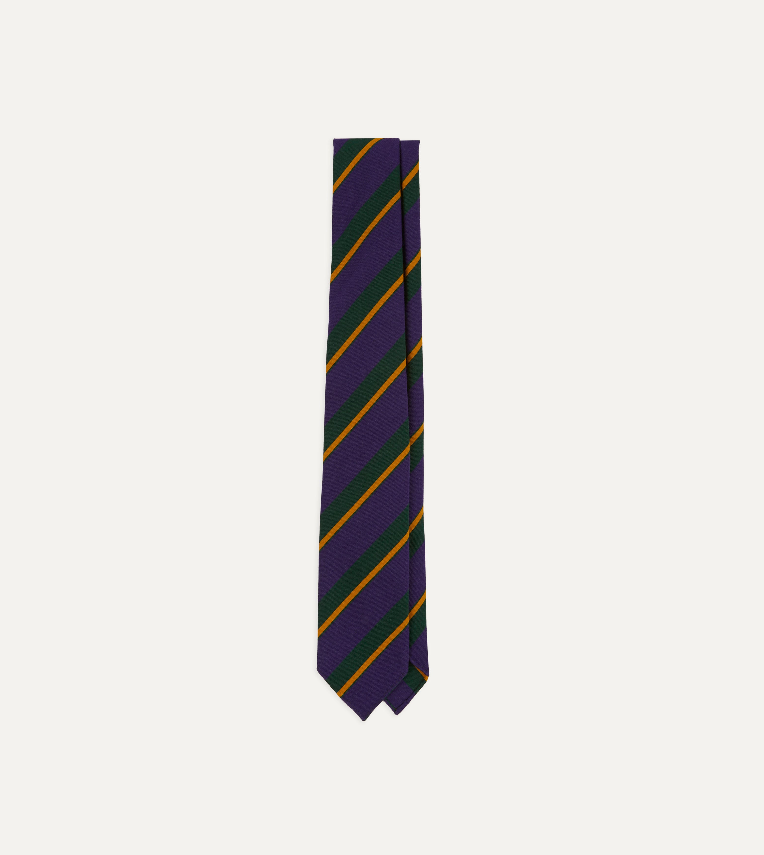 Premium Navy & Multicolor Stripe Repp Silk Wool Blend Hand-Rolled Necktie - Perfect for Business Meetings, Weddings & Formal Occasions