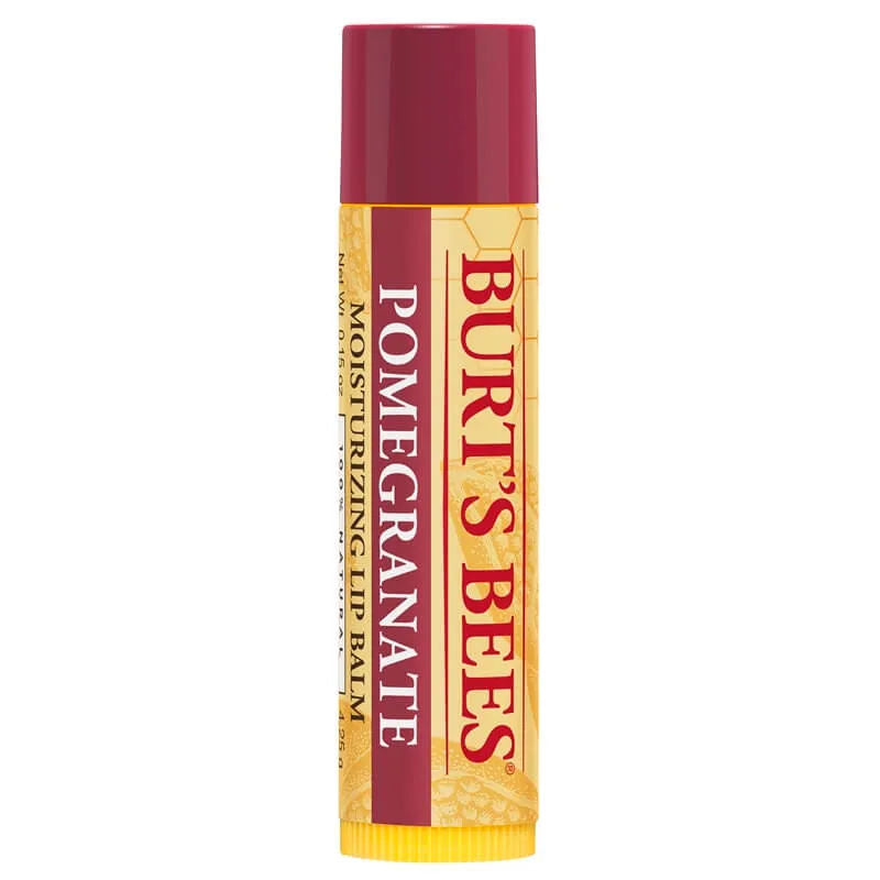 Burt's Bees Pomegranate Lip Balm - Moisturizing & Nourishing Lip Care with Natural Ingredients - Perfect for Dry Lips, Winter Protection & Daily Hydration