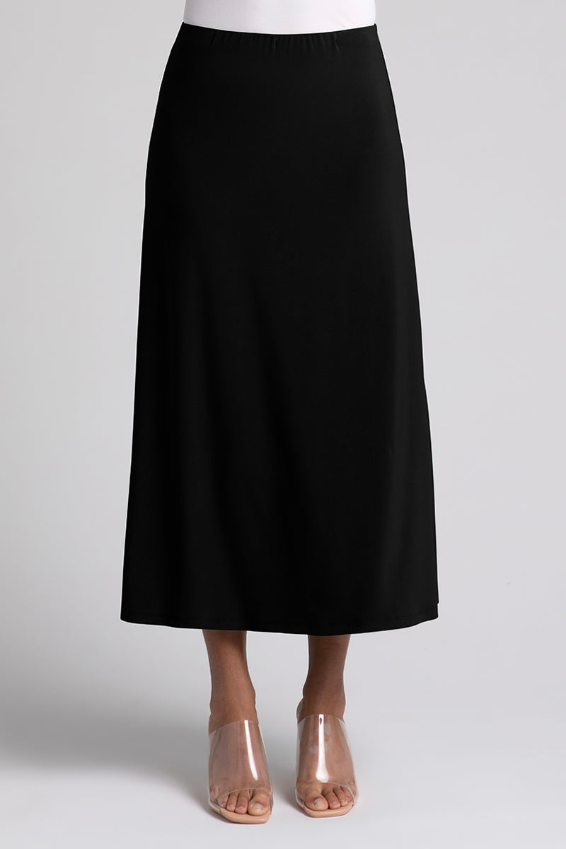 Essential A-Line Skirt for Women - Classic Black Midi Skirt | Perfect for Office, Casual Wear & Date Nights