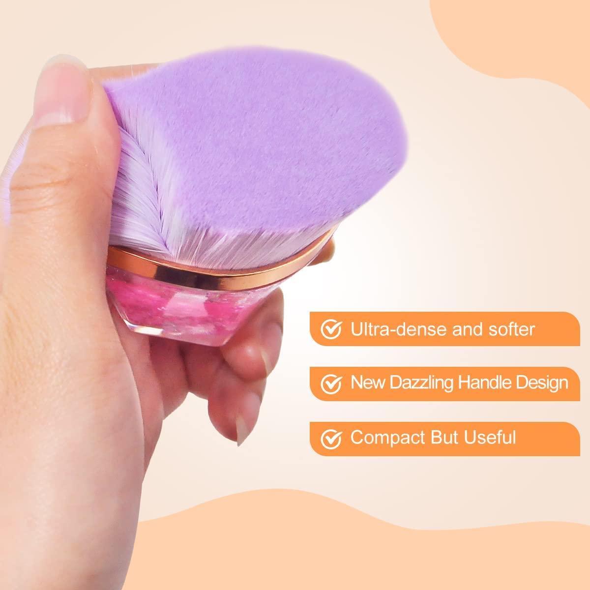 LOBE MIRACLE Professional Foundation Brush for Liquid Makeup - Flat Top Kabuki Face Brush for Flawless Blending of Liquid, Cream & Powder Foundation | Travel-Friendly with Case | Perfect for Everyday Makeup & Professional Use