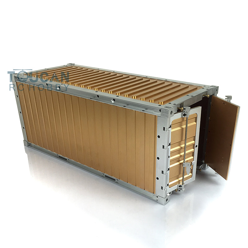 1/14 Scale 20ft 2-Axle Metal Container Box - Unpainted DIY Spare Part for Tamiya Remote Controlled Truck & Semi Trailer Models - Perfect for RC Car Enthusiasts and Model Building Projects