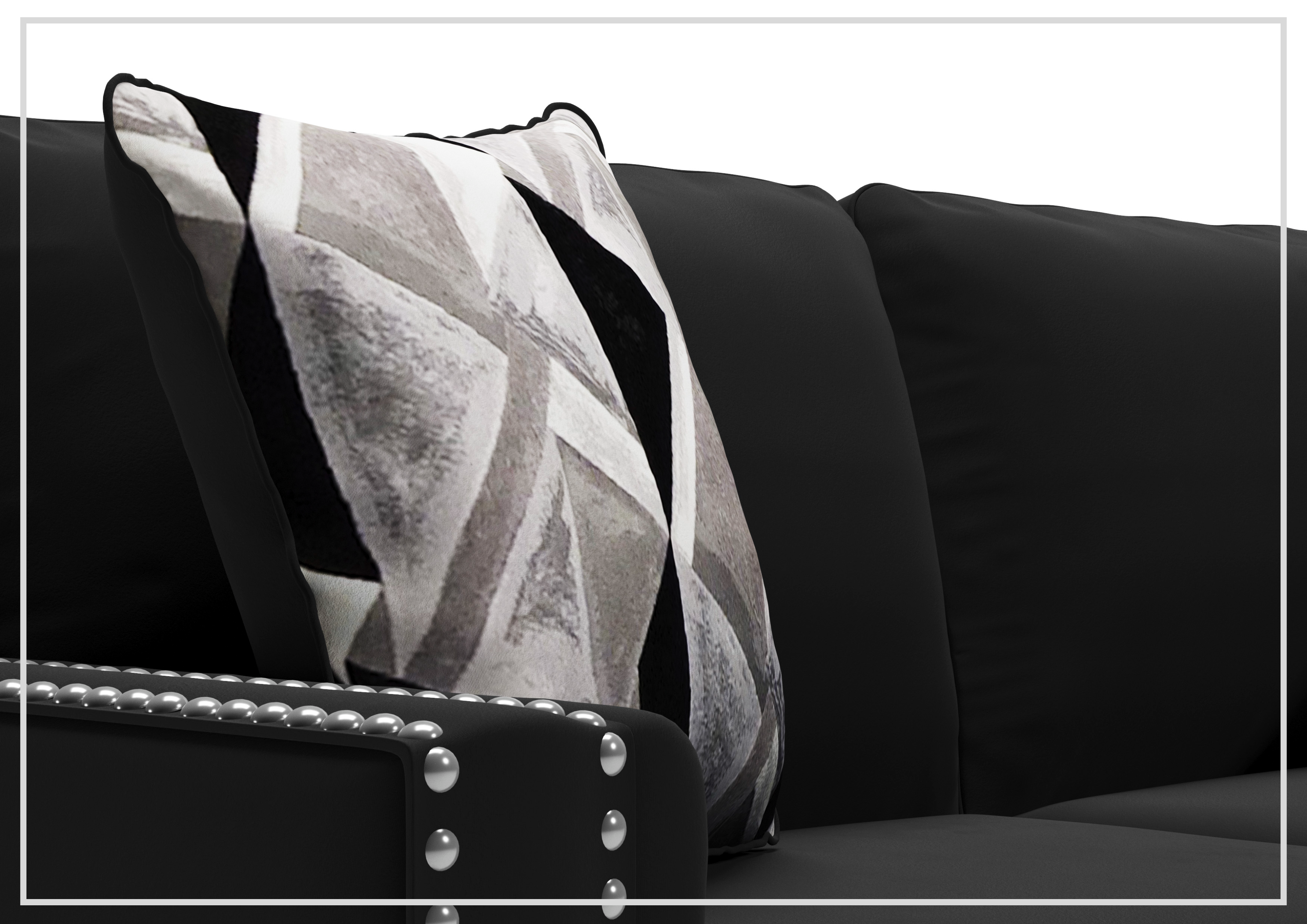 Gio Italia Glenton 2-Seater Velvet Sofa in Black - Luxurious Modern Living Room Furniture for Small Spaces & Apartments
