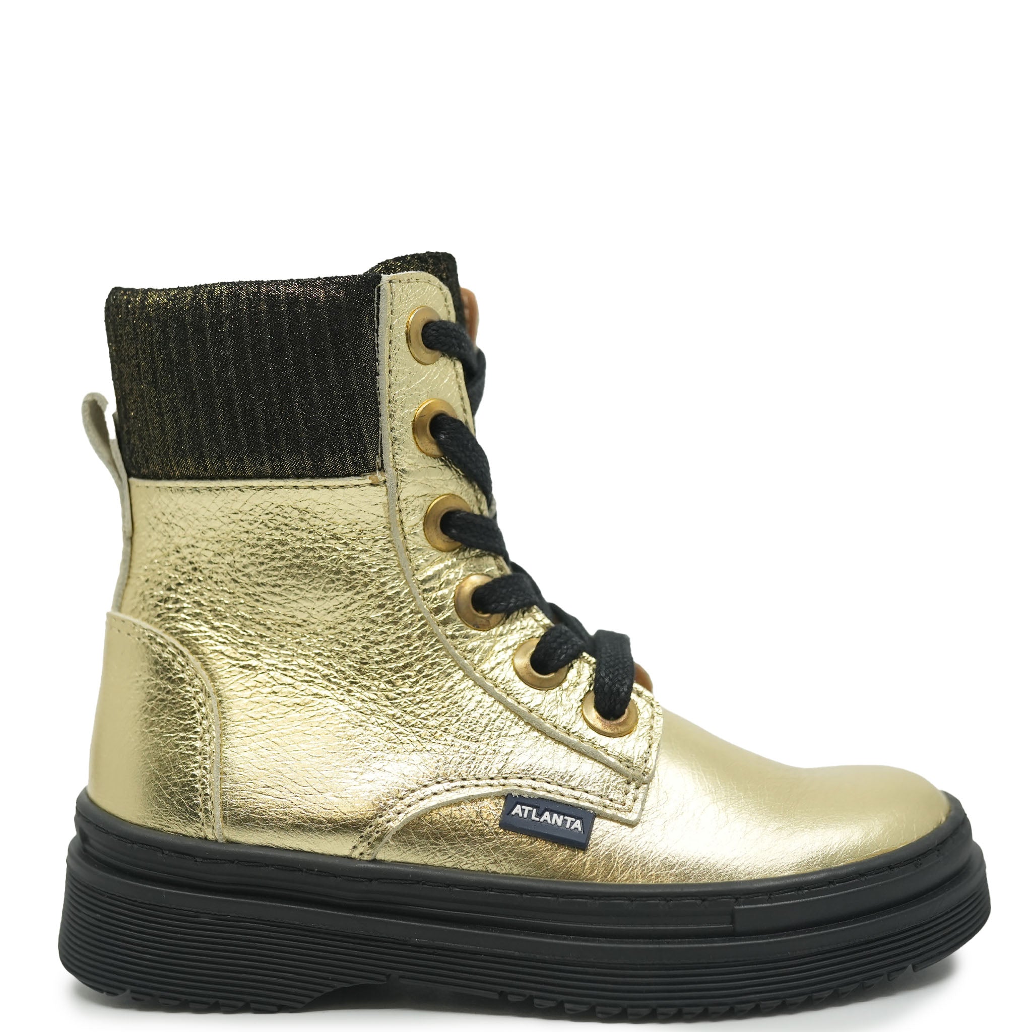 Atlanta Gold Metallic Moccasin Cuff Boots - Stylish Women's Ankle Boots for Fall & Winter Fashion, Casual Outfits & Night Out