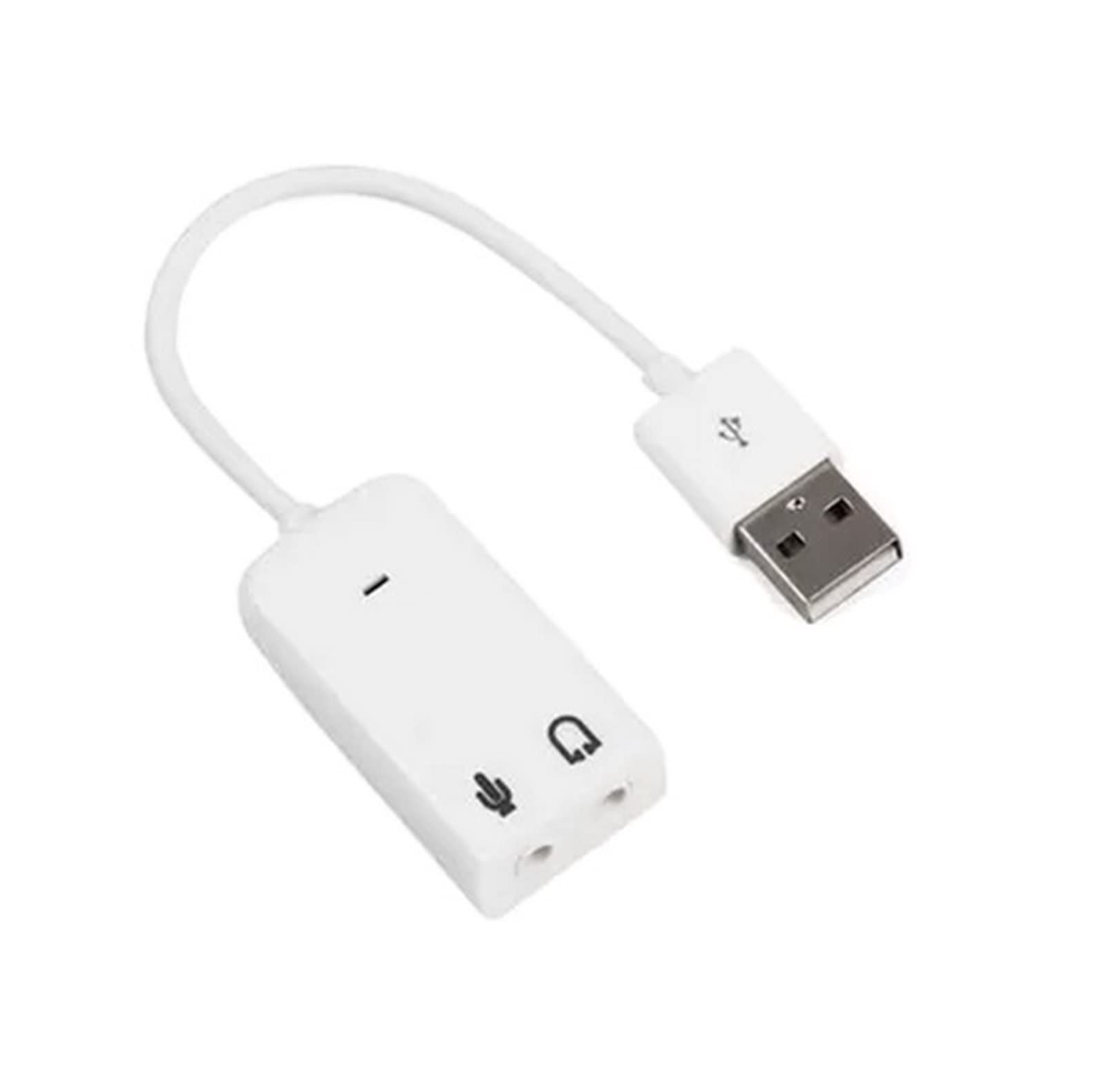 AJOHBM USB External Sound Card Adapter for PC/Laptop - 3.5mm Audio Jack Converter for Headphones, Microphone, Gaming & Streaming (Plug & Play, Windows/Mac Compatible) - Perfect for Online Meetings, Music Recording & Video Editing