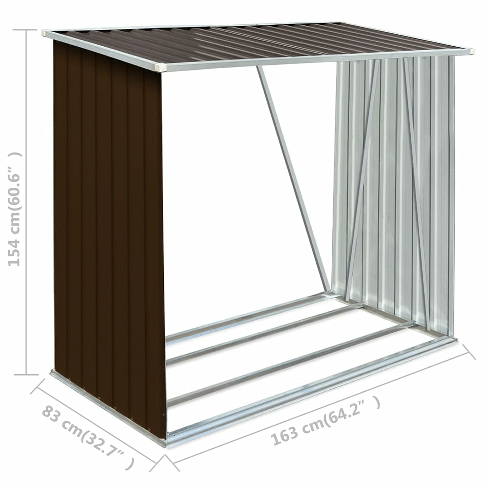 Mogou Galvanized Steel Garden Storage Shed 64.2