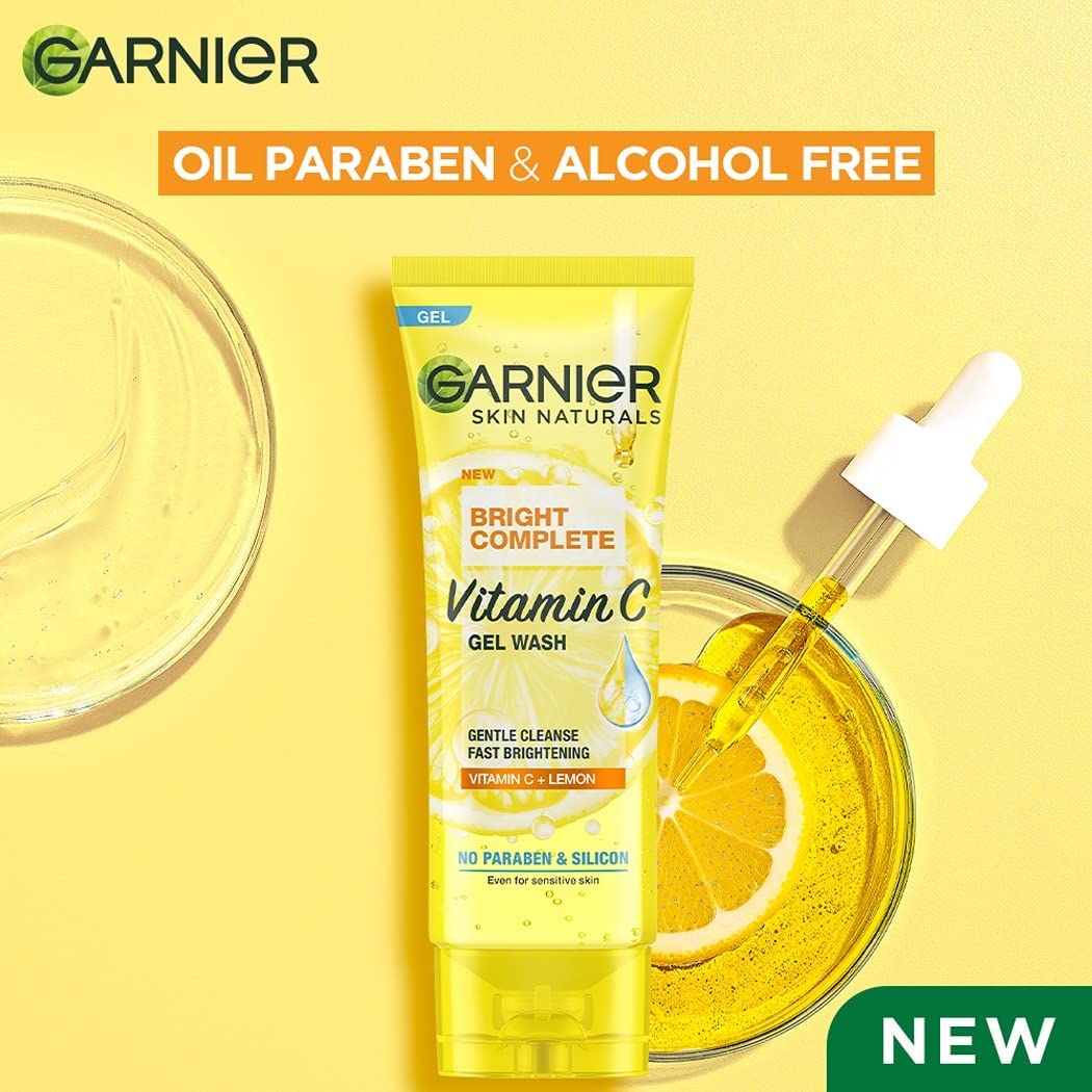 Garnier Bright Complete Vitamin C Skin Brightening Serum 7ml & Vitamin C Gel Face Wash 50g Set - Brighten & Even Skin Tone | Morning & Night Skincare Routine