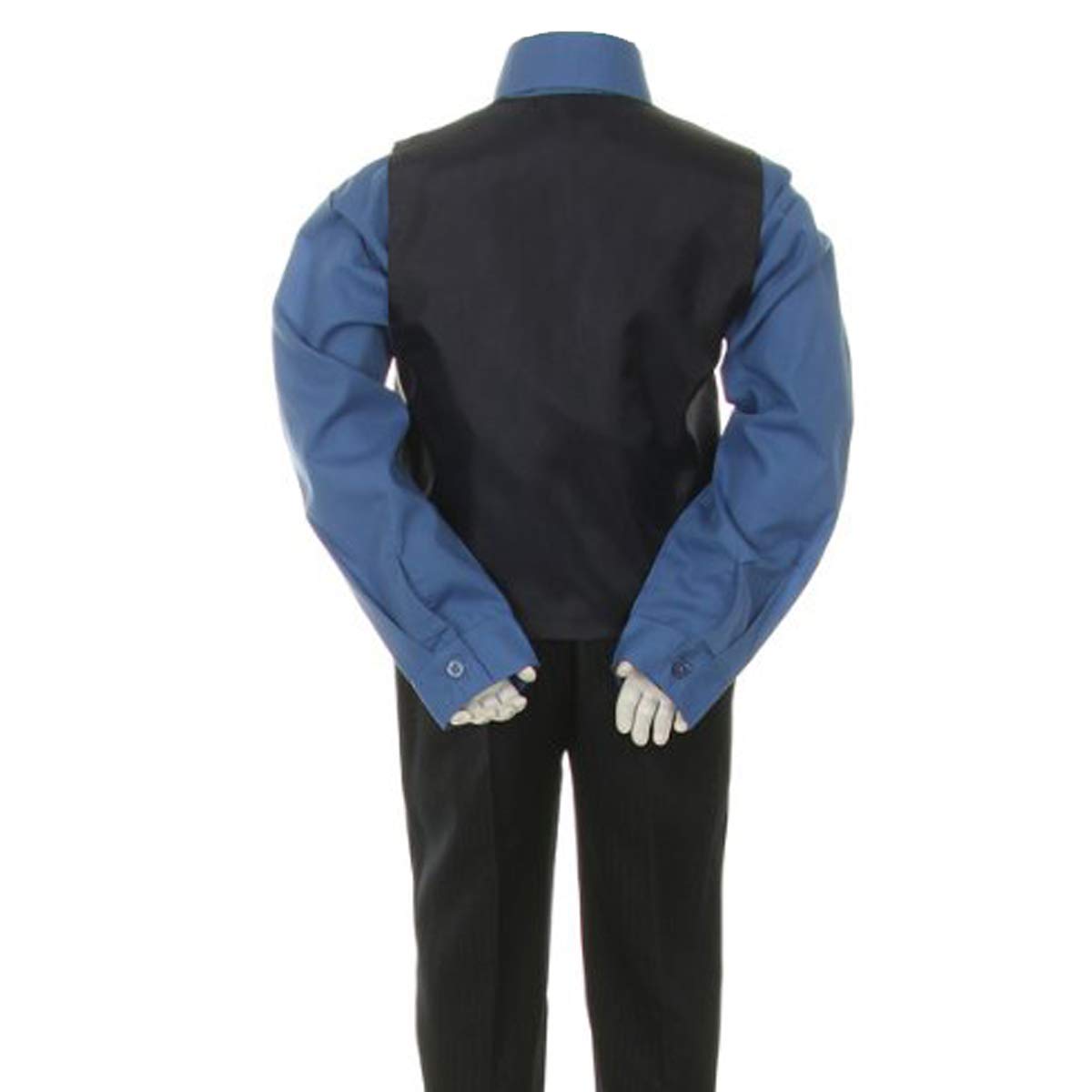 Stylish Baby Boy Dress Suit Outfit - Pant, Vest & Tie Set (Sizes Newborn to 7) - Navy/Victory Blue - Perfect for Weddings, Baptisms & Formal Events