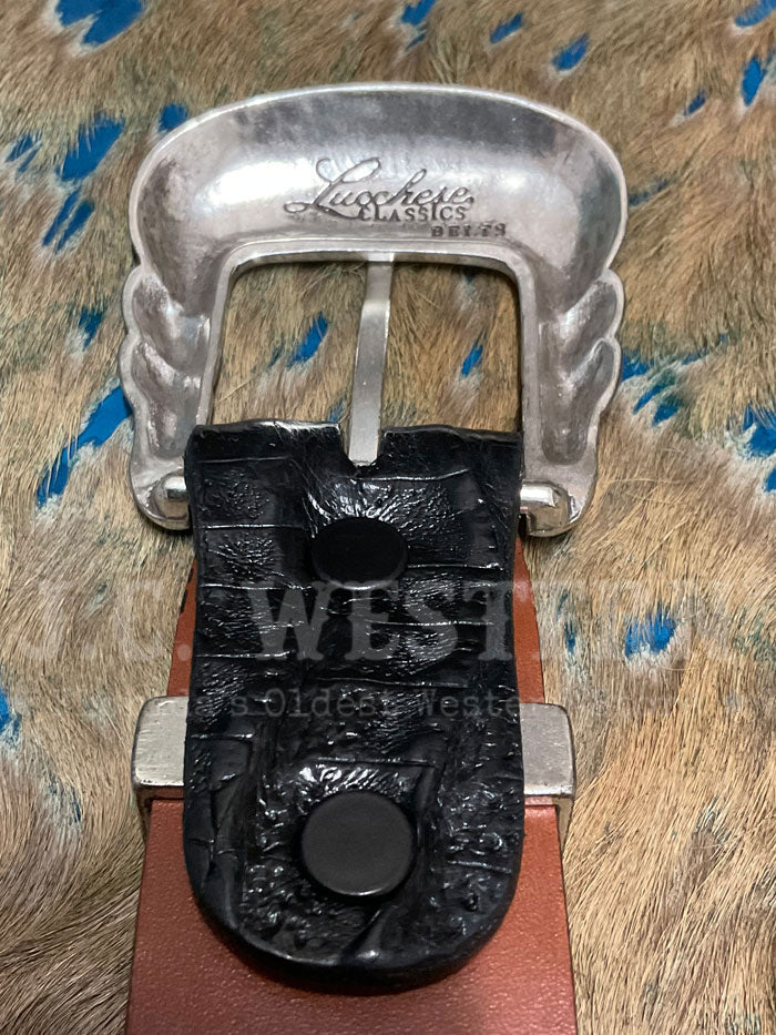 Lucchese W9401D Ultra Belly Caiman Western Belt for Men - Genuine Black Alligator Leather Cowboy Belt - Perfect for Western Wear, Rodeo, and Country Fashion