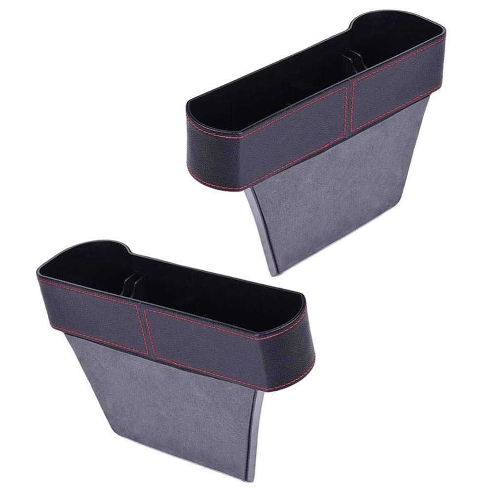 Garneck 1 Pair Black Car Storage Box & Organizer Bins - Multifunctional Interior Storage, Gap Filler & Auto Garbage Can for Sedan, SUV, Truck (Perfect for Trash, Snacks, Phone & Small Items)