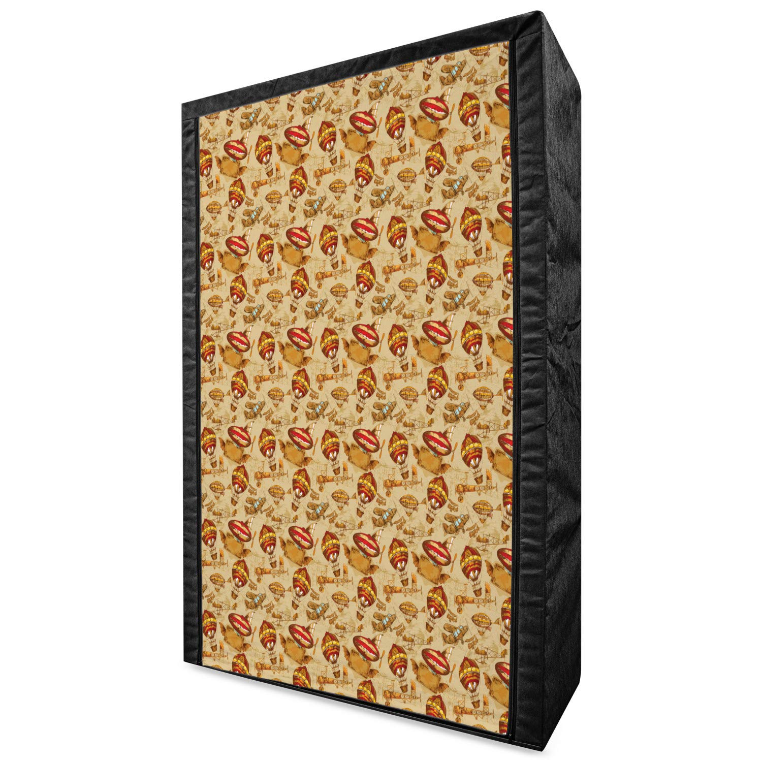 Vintage Airplane Fabric Wardrobe - Hand Drawn Aviation Theme with Balloons & Planes, 42.5