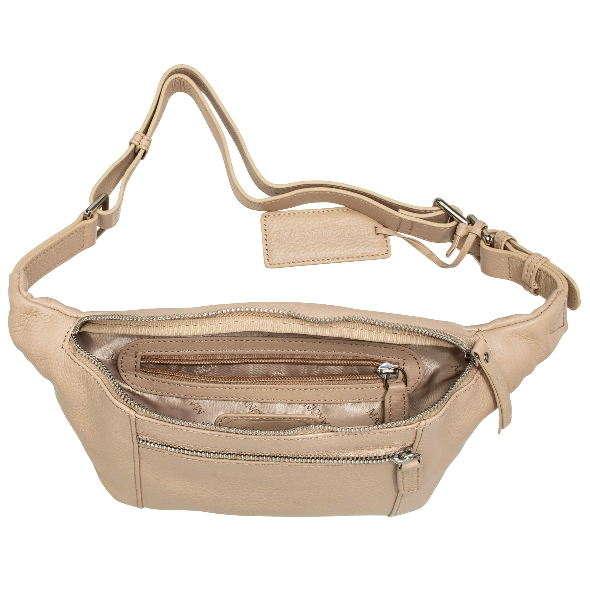 Mancini Pebbled Leather Waist Bag for Men & Women - Stylish Crossbody Fanny Pack for Travel, Hiking, and Everyday Use