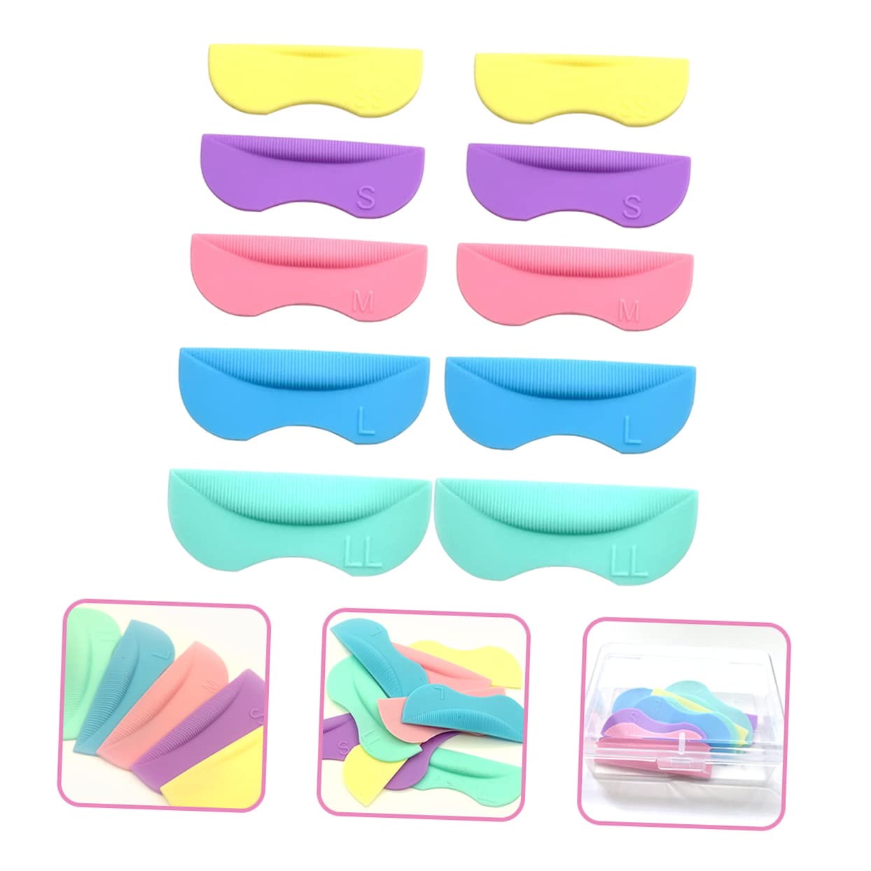 Minkissy 4 Sets Eyelash Lift Pad Kit - Silicone Lash Lift Rods for Safe Eyelash Extensions (5 Pairs x 4) - Perfect for Salon Professionals & DIY Home Lash Lifts