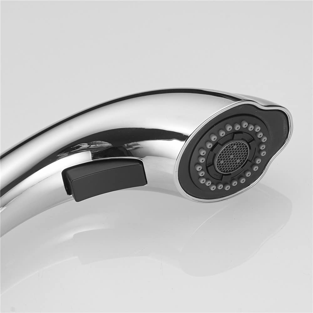 **Kitchen Pull-Out Sink Faucet Spray Head Replacement - Chrome Finish for Easy Dishwashing & Cleaning**    *(Perfect for Upgrading Old Faucets, Ideal for Washing Dishes, Fruits, and Vegetables in Modern Kitchens)*