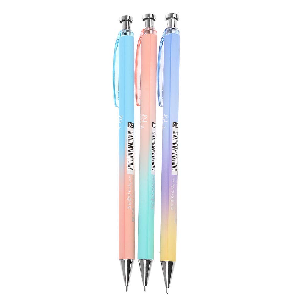 Cute Moon Star Mechanical Pencils 3-Pack - Kids Stationery Gift for School & Drawing