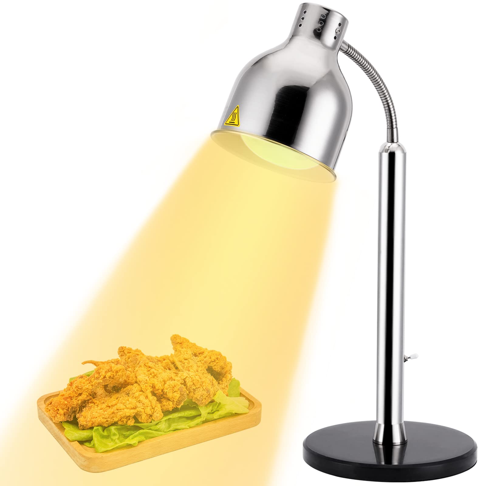 Commercial Food Heat Lamp - 360° Adjustable Head with Marble Base, Infrared Heating Bulb for Restaurants, Buffets & Catering - Perfect for Keeping Food Warm at Events, Cafes & Food Service Counters