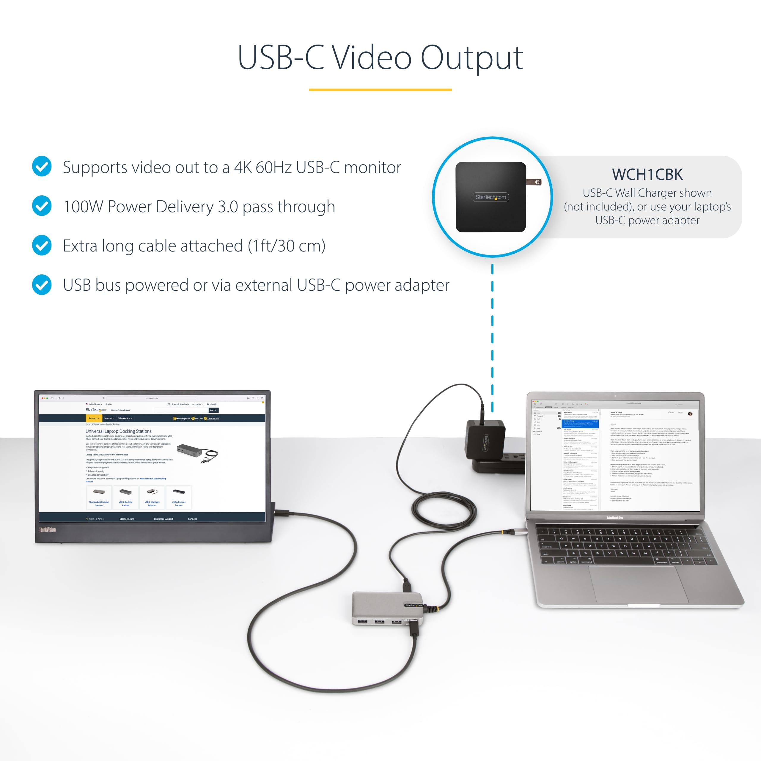 StarTech.com 4-Port USB-C Hub with 4K 60Hz HDMI Output - 3x USB-A 3.2, 1x USB-C, 100W PD Charging, 10Gbps Data Transfer, Compact Design for MacBook Pro/Air, iPad Pro & Windows Laptops - Perfect for Home Office, Remote Work & Travel Accessories