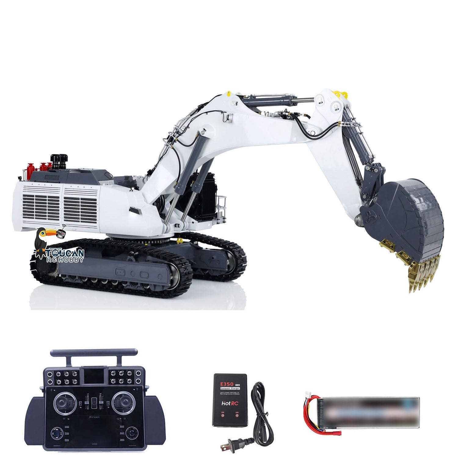 LESU 1/14 Heavy Duty RC Hydraulic Metal Excavator - Double Pump System, RTR Ready-to-Run, with Light Function | Remote Control Construction Toy for Adults & Kids | Perfect for Construction Site Play, Sandbox Digging & Backyard Excavation Fun