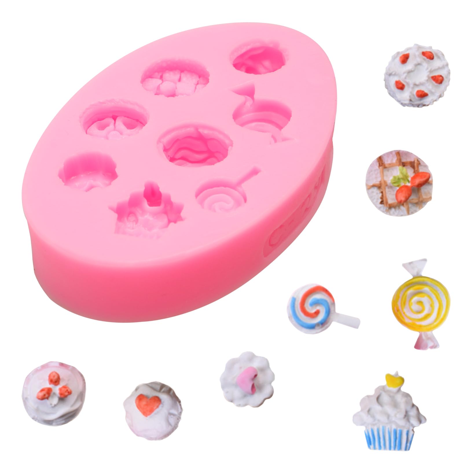 6-Piece Silicone Ice Cream Cone Molds for Chocolate, Fondant, Polymer Clay - DIY Candy, Cupcake Toppers & Cake Decorations - Perfect for Baking, Candy Making, and Crafting Projects