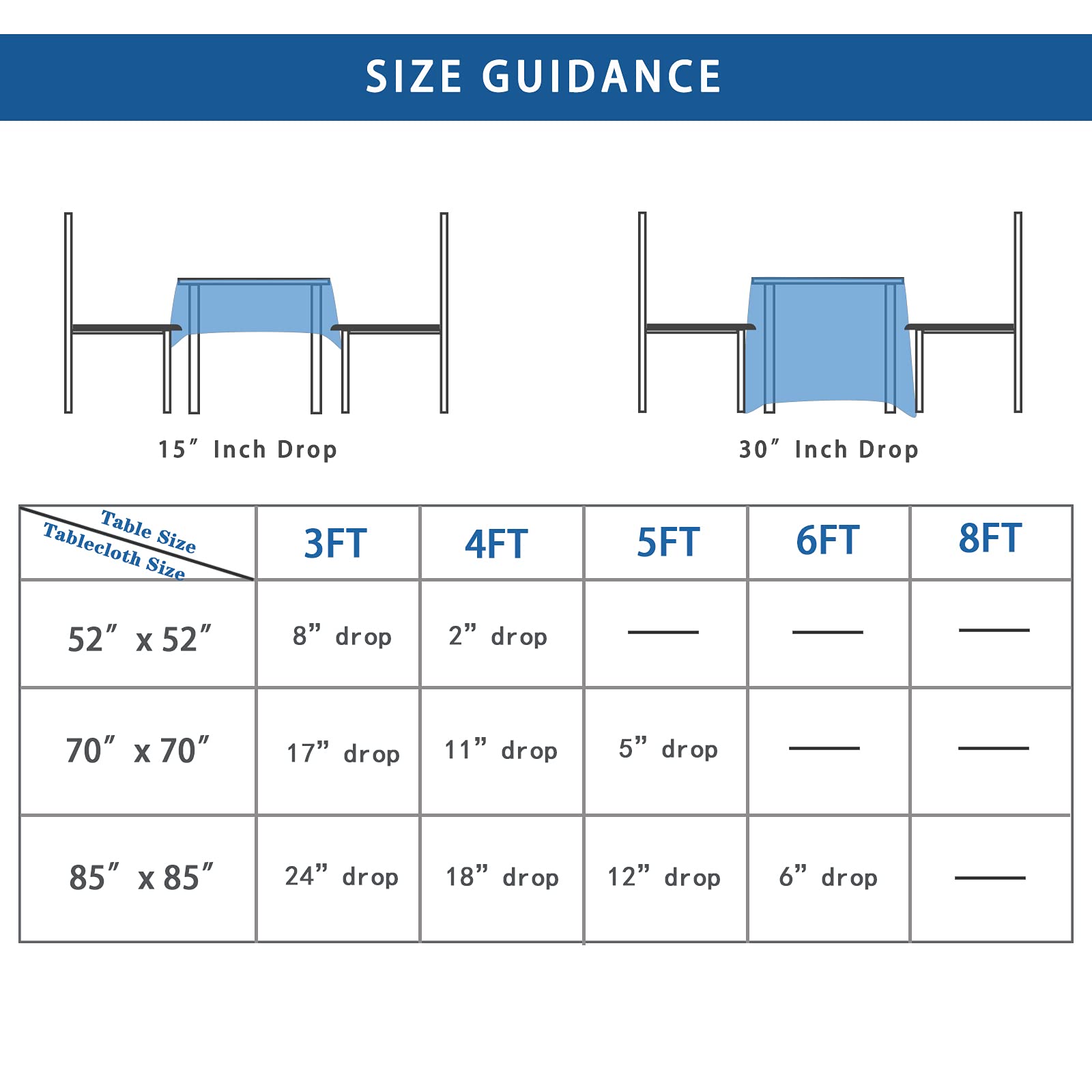 Royal Blue Square Tablecloth 52x52 Inch - Washable Polyester Table Cover for Wedding, Party, Banquet & Restaurant Decor - Perfect for Round or Square Tables - Elegant Dining & Event Decoration
