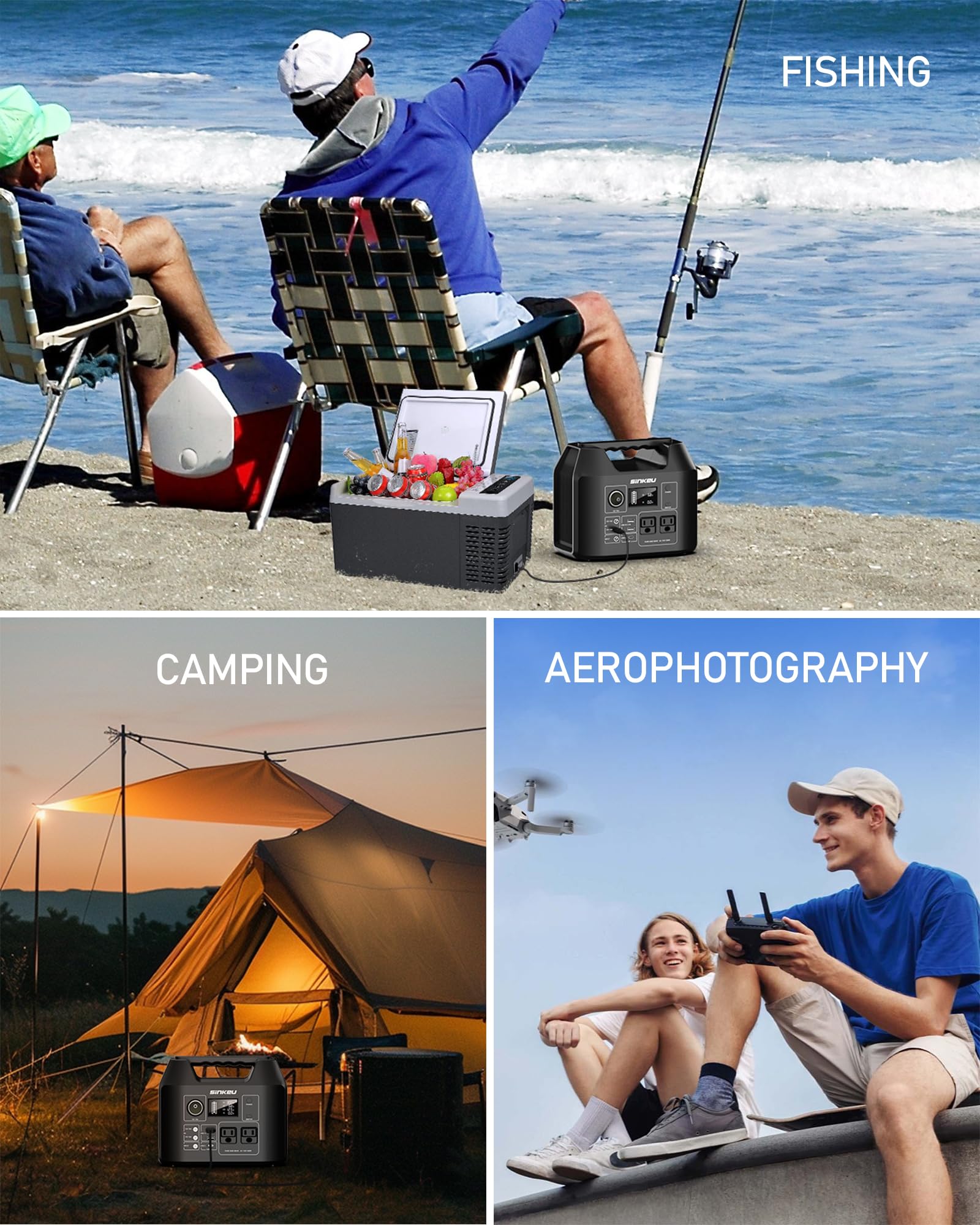 SinKeu 80000mAh Portable Power Station - 256Wh LiFePO4 Battery with 110V AC/DC 65W Output, 15W USB-A & 18W USB-C PD - Solar Generator for Camping, RV Travel, Emergency Backup & Outdoor Adventures - Perfect for Powering Devices During Blackouts or Off-Grid Living
