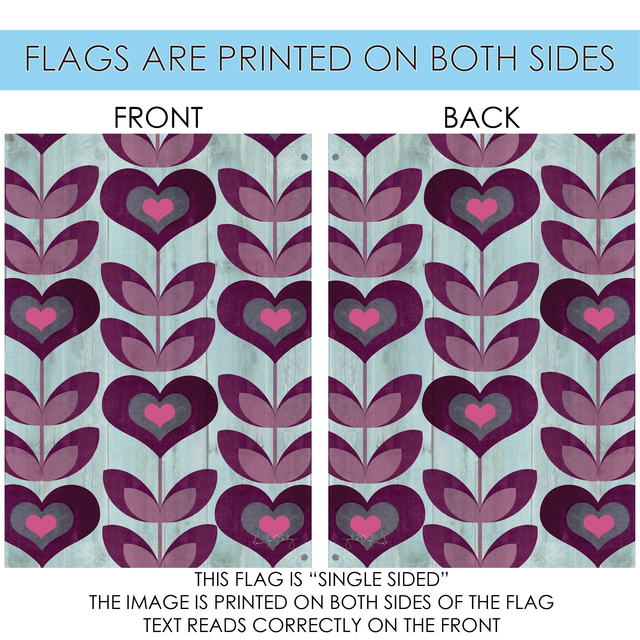 Toland Home Garden 1010826 Double Sided Valentine's Day Garden Flag - 28x40 Inch Outdoor Yard Decoration with Flower Hearts Design | Perfect for Front Porch, Lawn Decor & Seasonal Holiday Displays