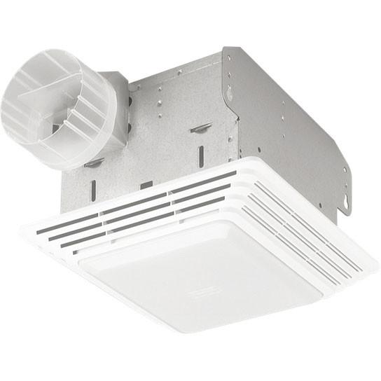 Broan 680 White 100 CFM Bathroom Ceiling Exhaust Fan with Incandescent Light - Quiet Ventilation for Bathroom, Kitchen, Laundry Room & Home Use