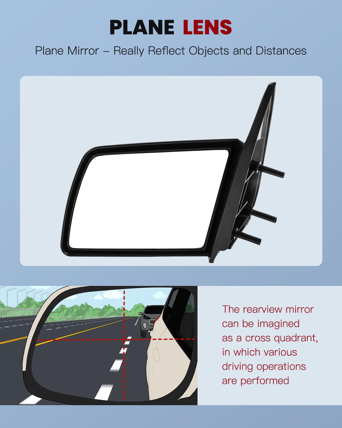 1992-1999 Chevy Blazer/GMC Yukon/Suburban/Tahoe Manual Adjust Non-Folding Side Mirrors - Left & Right Replacement Parts for Full Size Trucks | Perfect for Off-Roading & Daily Driving