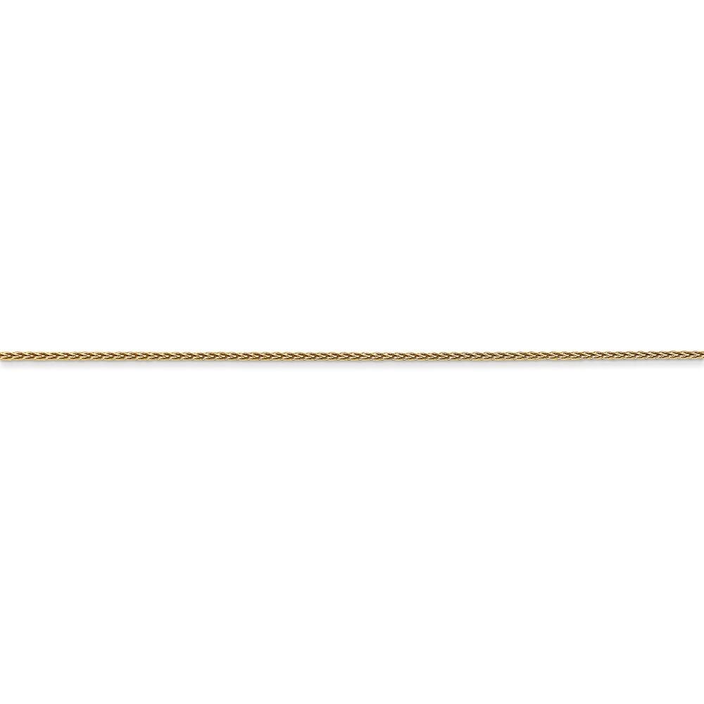 14K Yellow Gold 0.65mm Spiga Wheat Chain Necklace - 24 Inch Dainty Jewelry for Men & Women | Perfect for Layering, Everyday Wear & Gift Giving