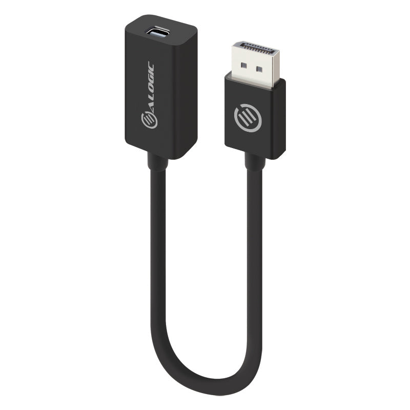 20cm DisplayPort to Mini DisplayPort Adapter Male to Female - High-Speed 4K Video Cable for PC, Laptop, Monitor - Perfect for Home Office, Gaming & Multimedia Setup