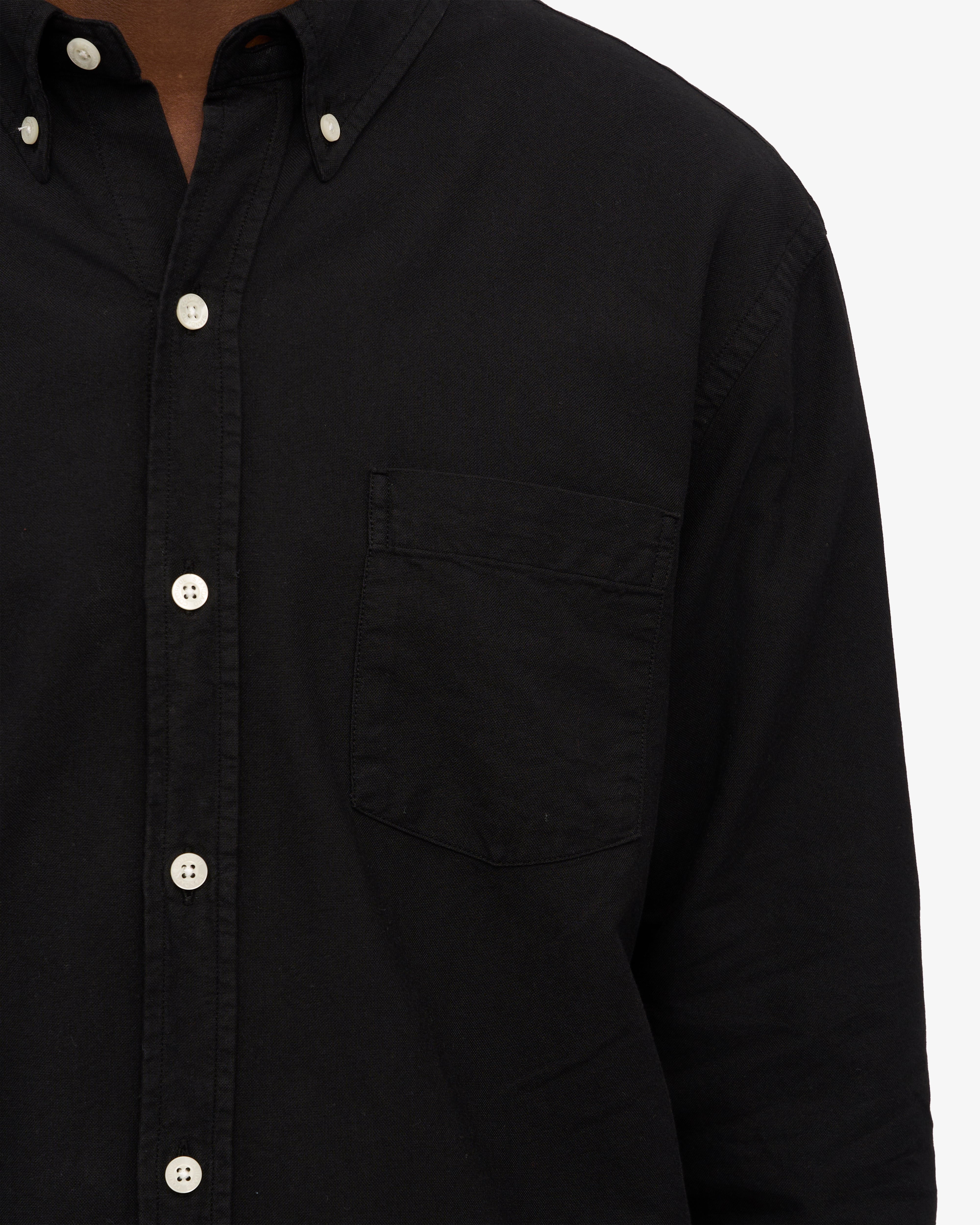 Organic Cotton Button Down Shirt for Men - Deep Black - Comfortable Casual & Business Wear for Office, Dating & Outdoor Activities